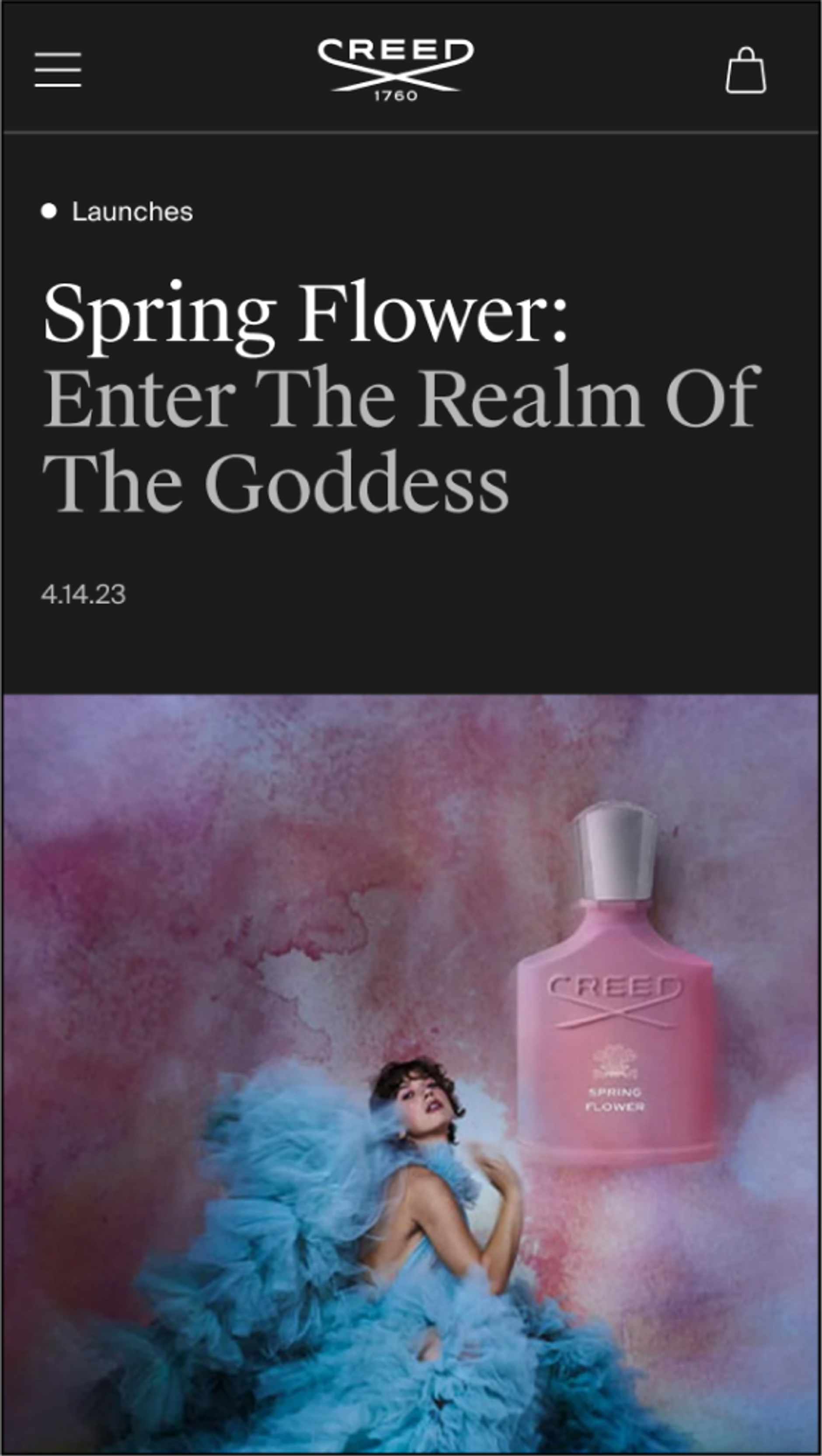 Mobile design for Creed's blog