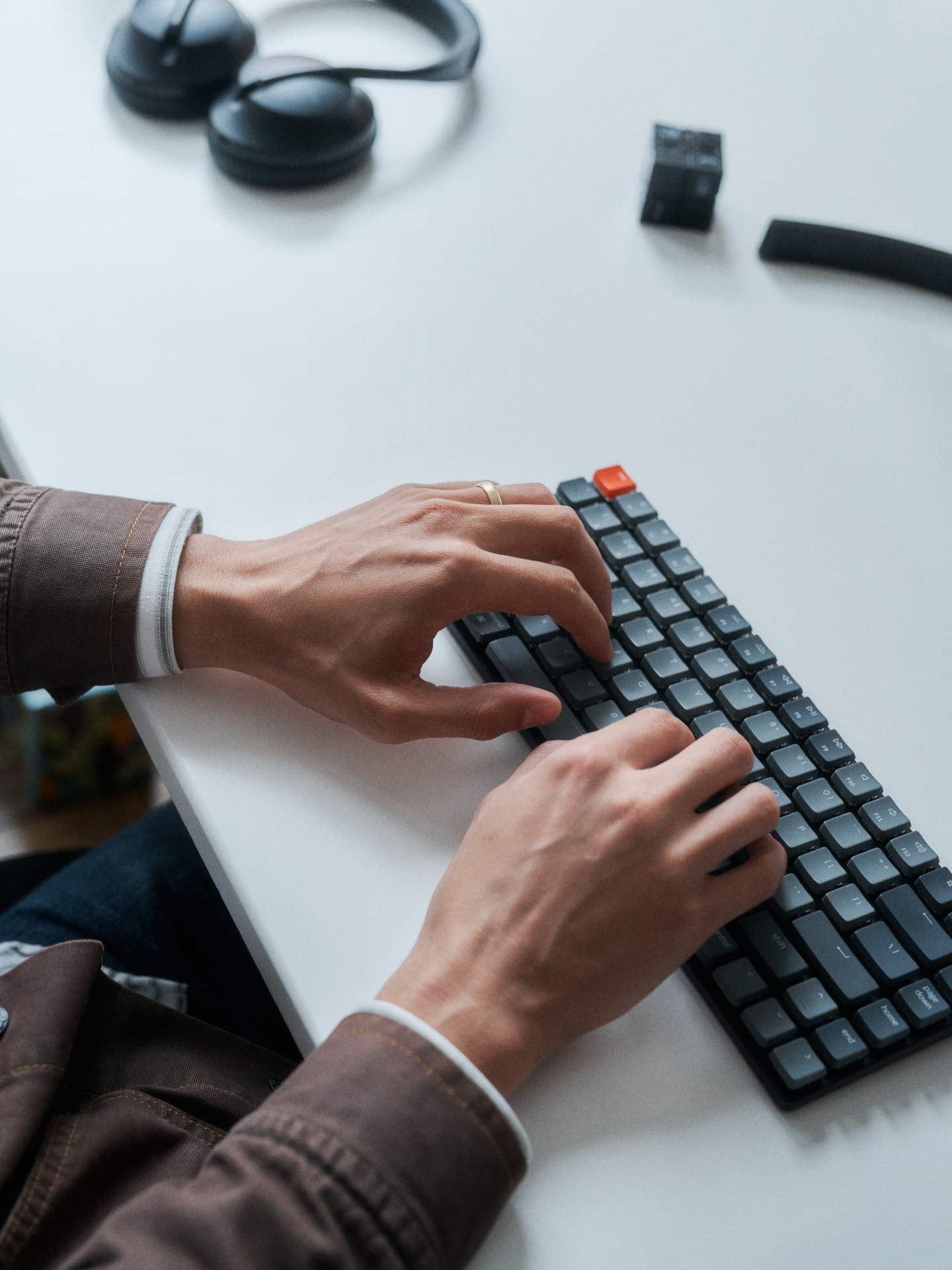 typing on a keyboard