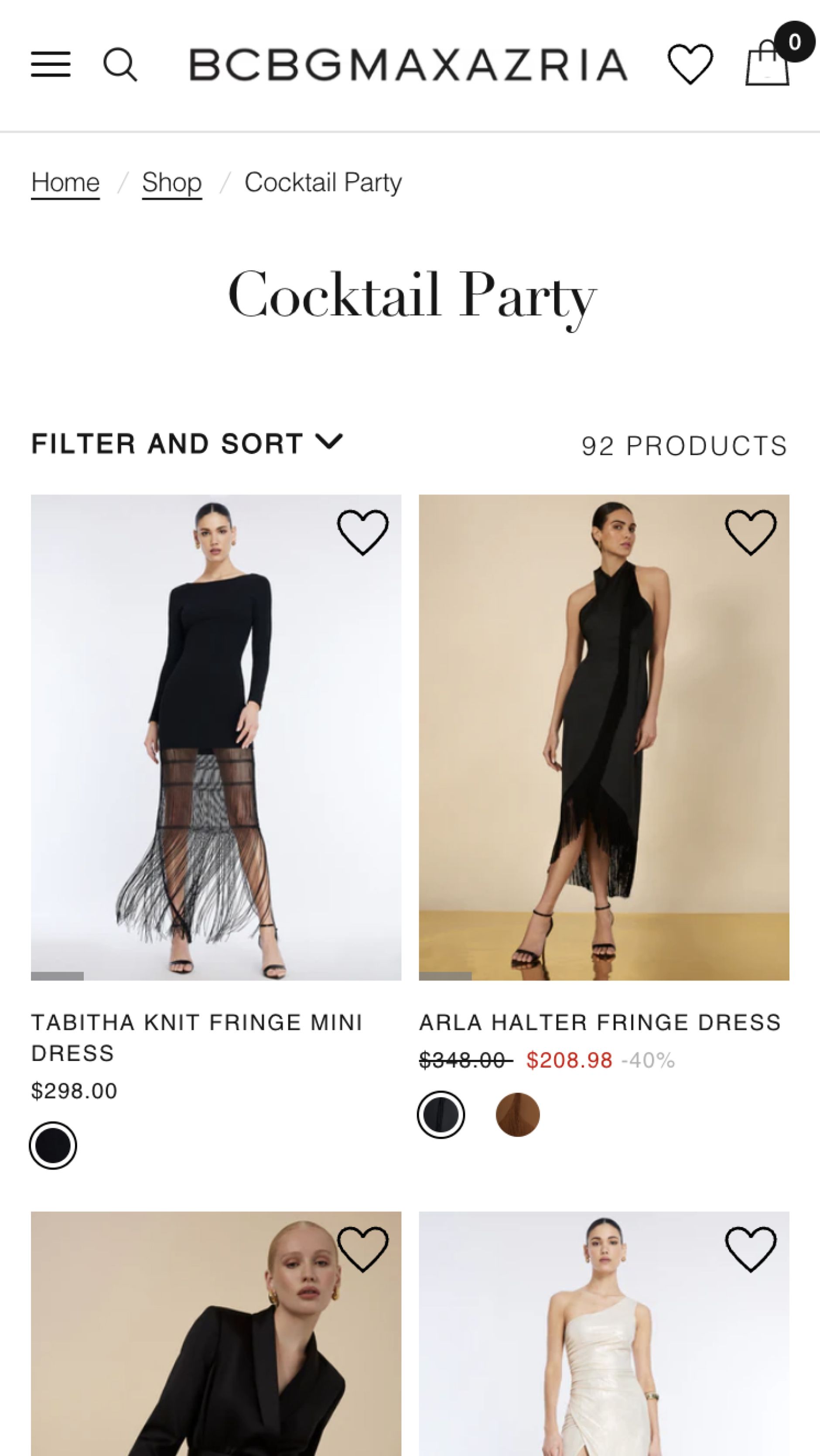 BCBG Product Listing Page