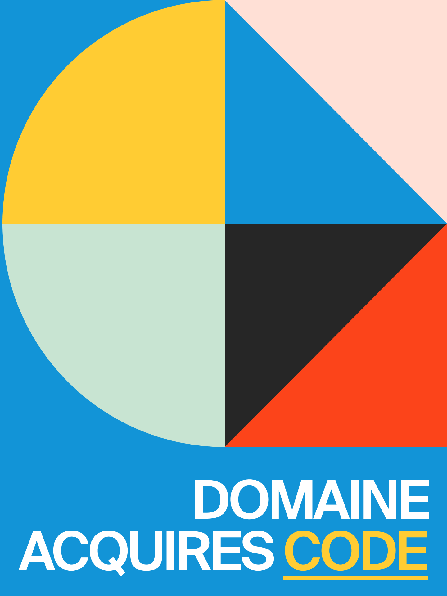 Code logo on a blue background, with the text 'Domaine acquires Code'