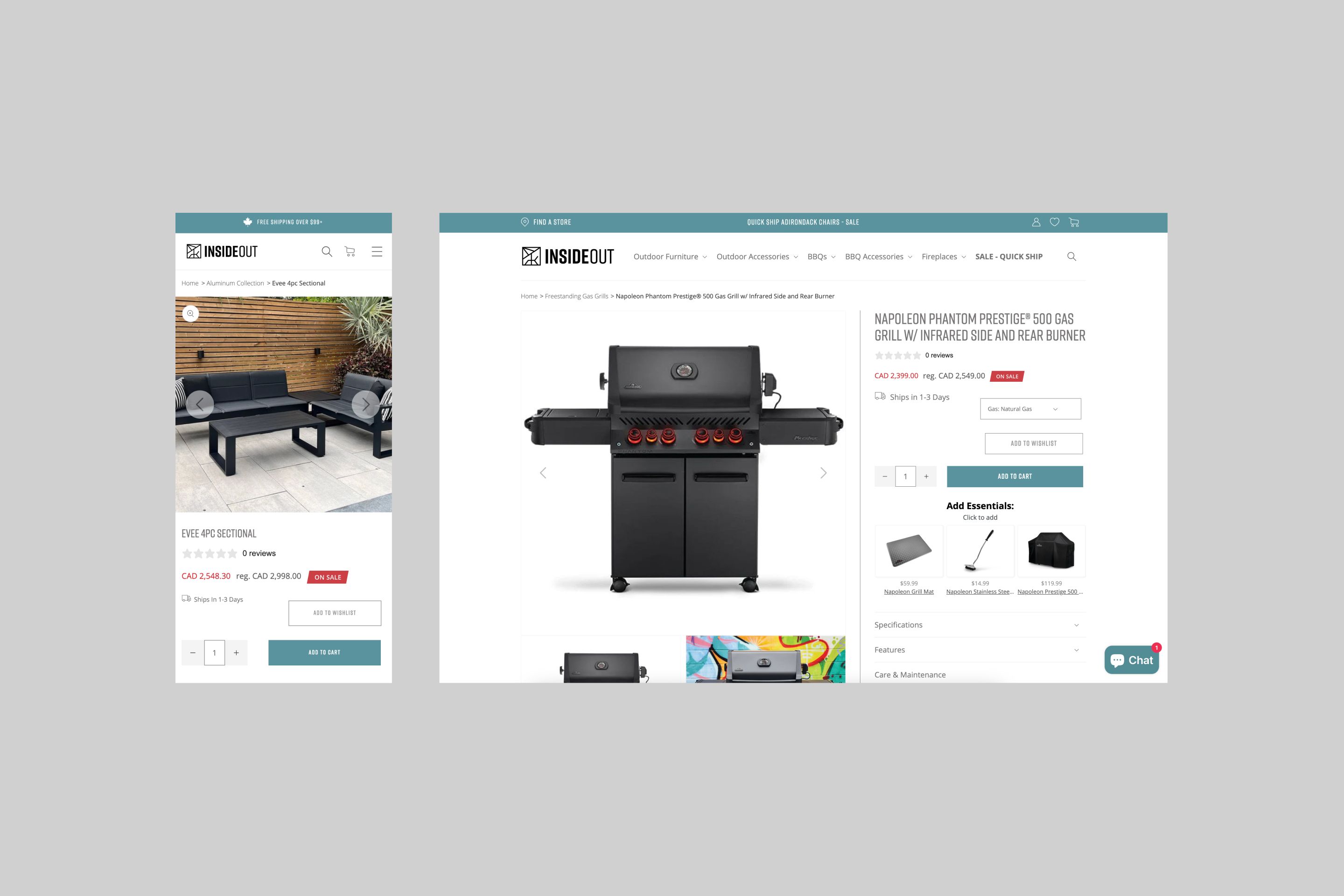 PDP on desktop and Mobile