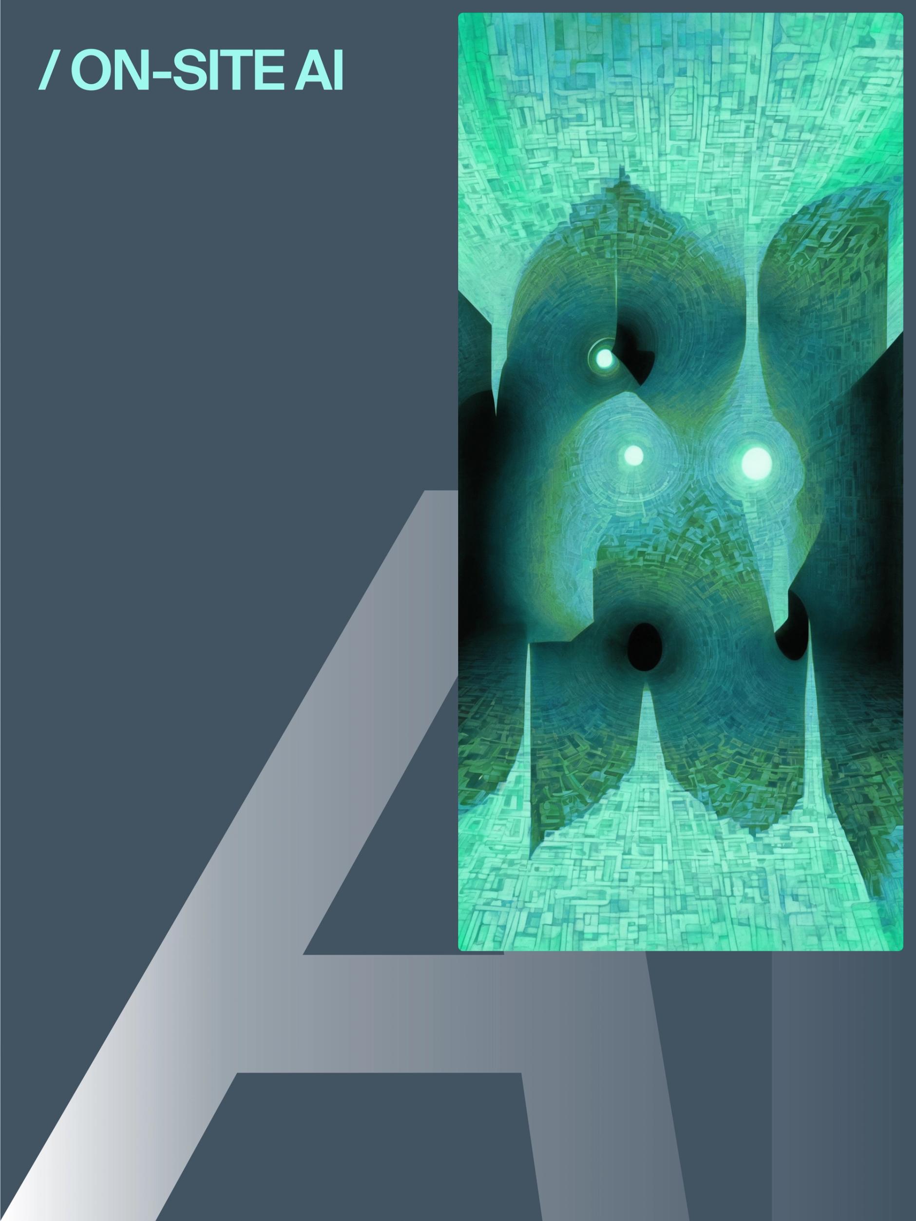 On-site AI with abstract green imagery