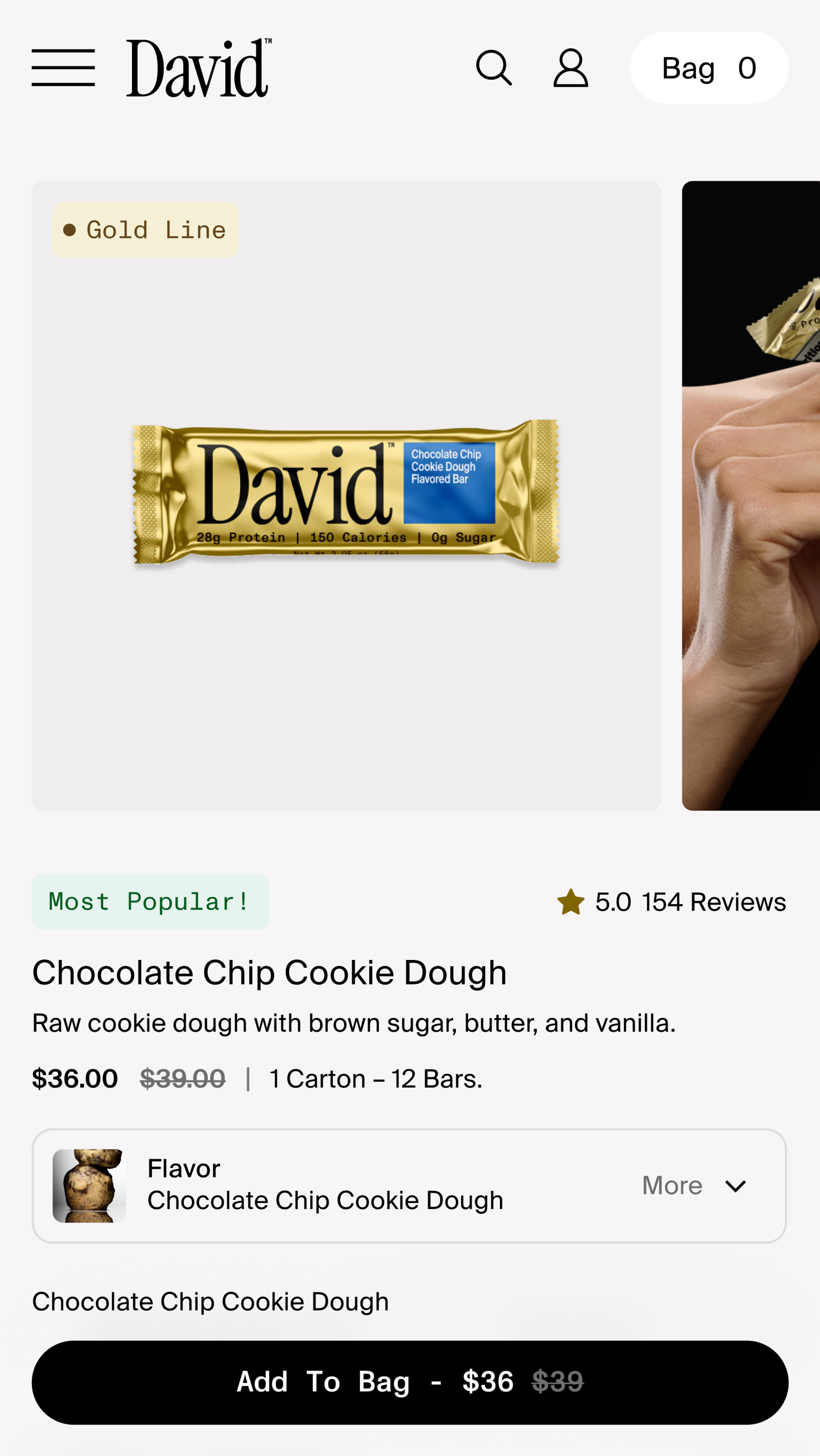 David Protein Mobile Product Page