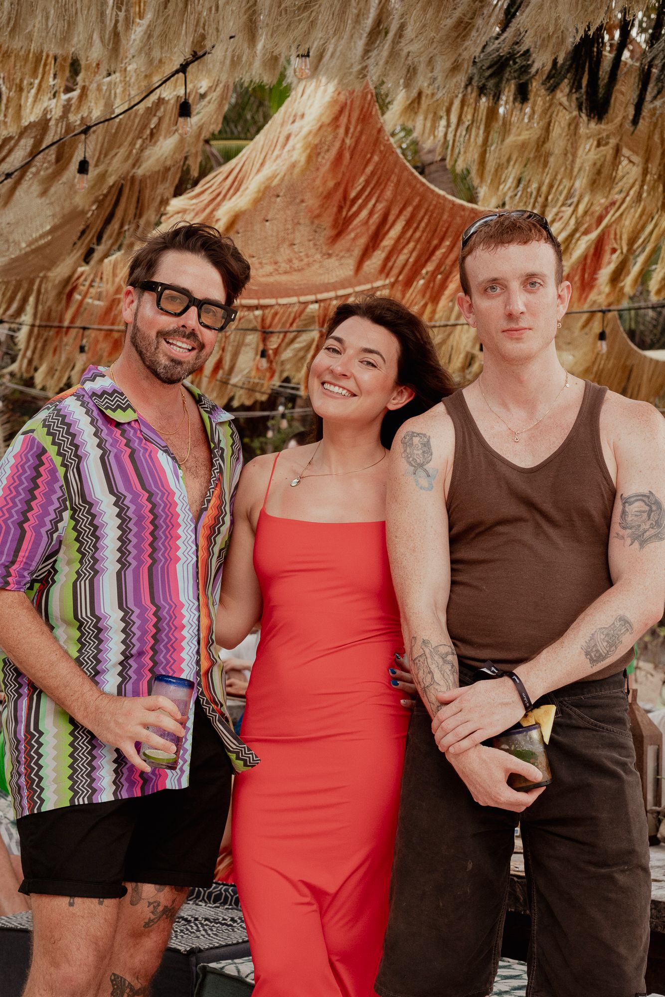 Derek, Katherin, and Peter at the resort restaurant