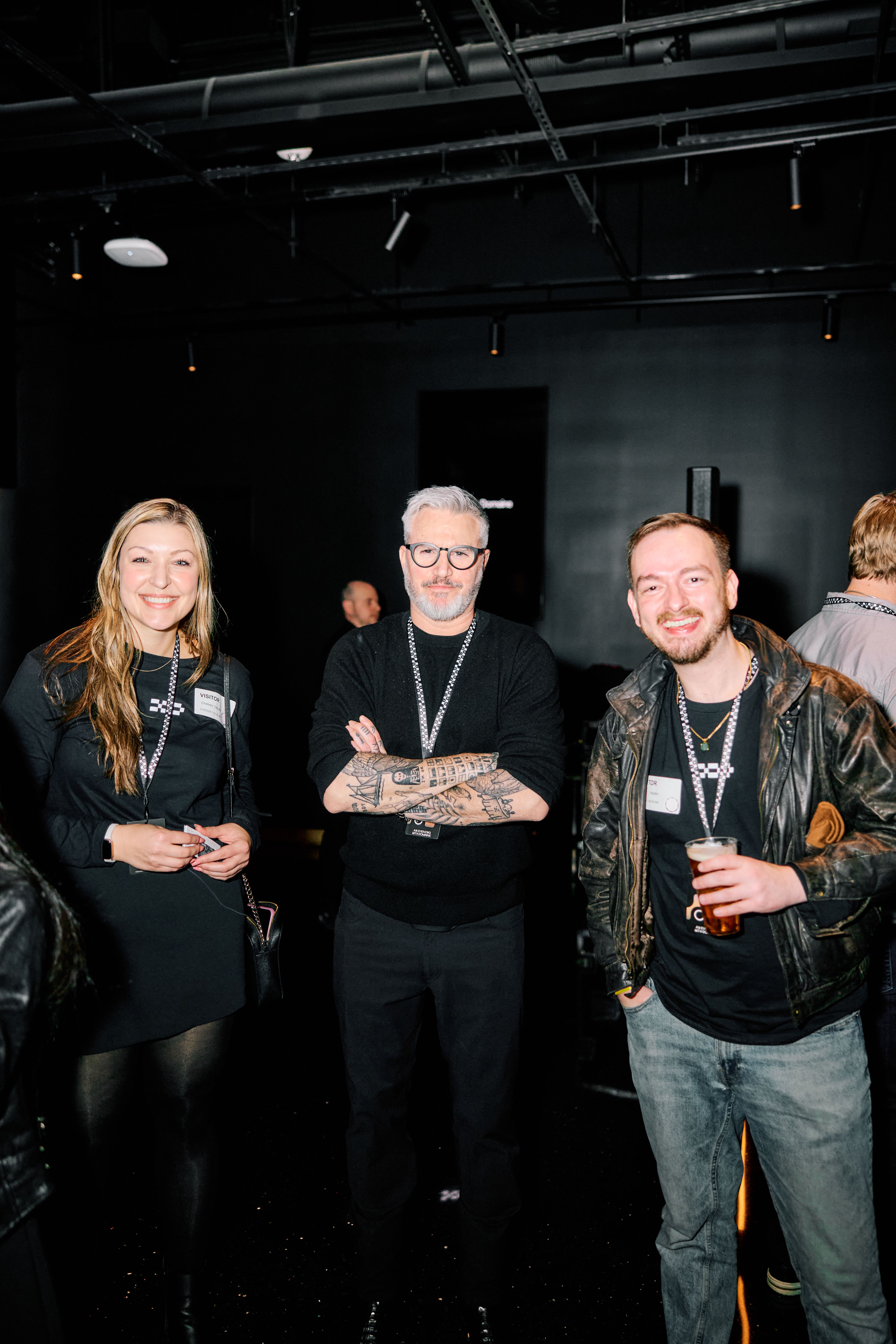 Chelsey, Marko, and Trey at the event in the Theory Lounge at the Las Vegas Sphere