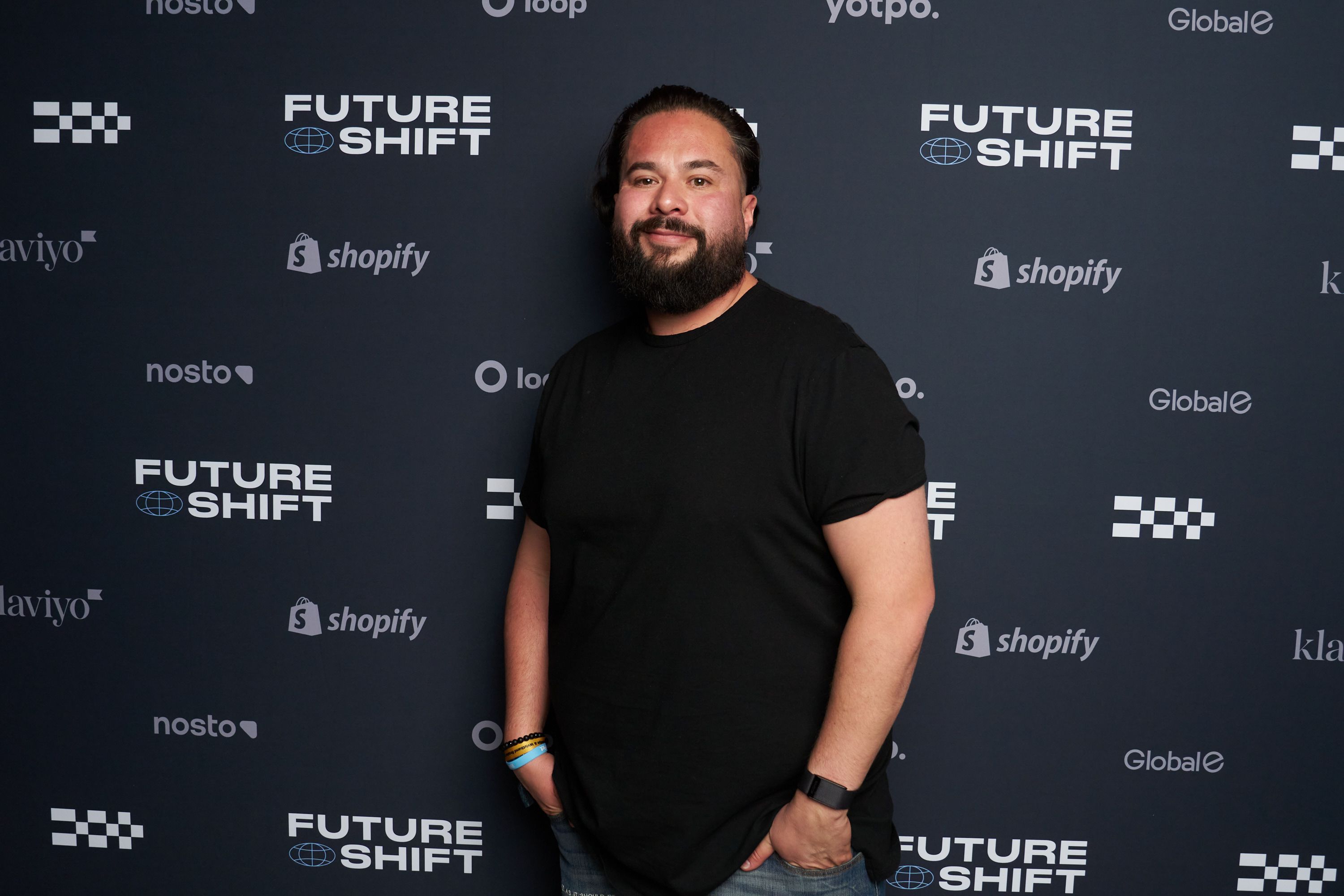 Guests in front of our step & repeat