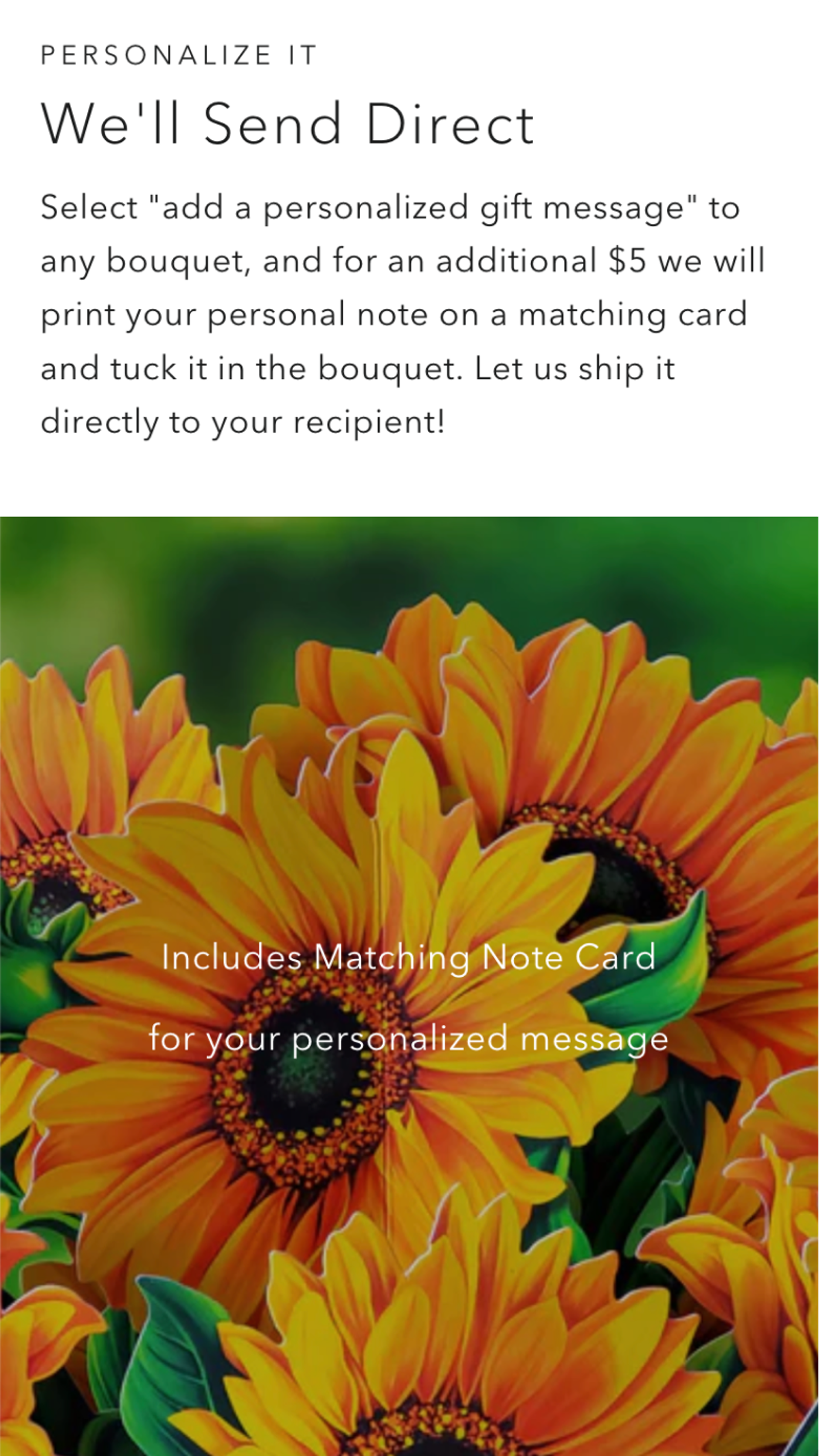 Mobile screenshot of Fresh Cut Paper's 'Personalize It' section