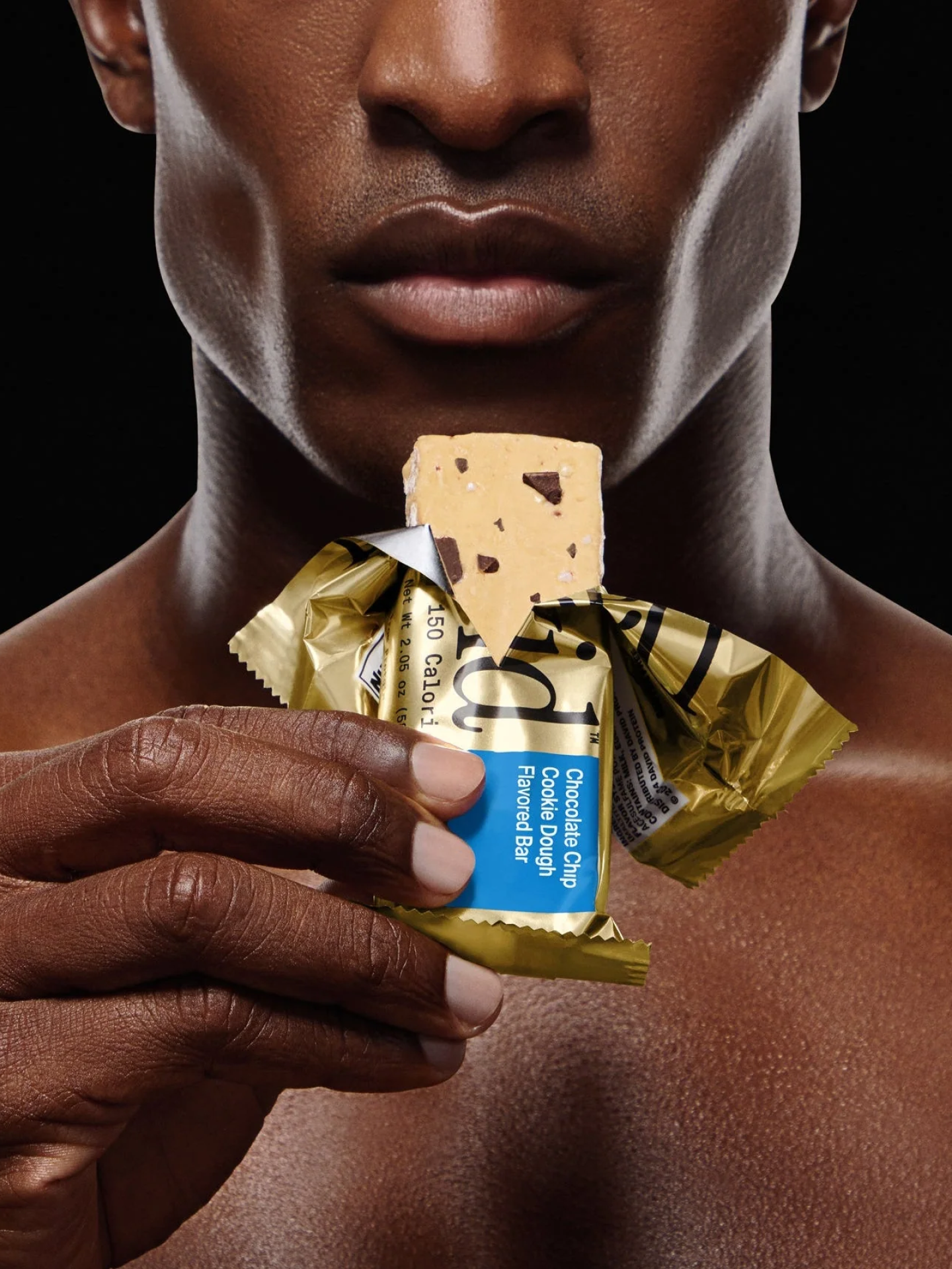 David Protein campaign with a man holding one of their bars
