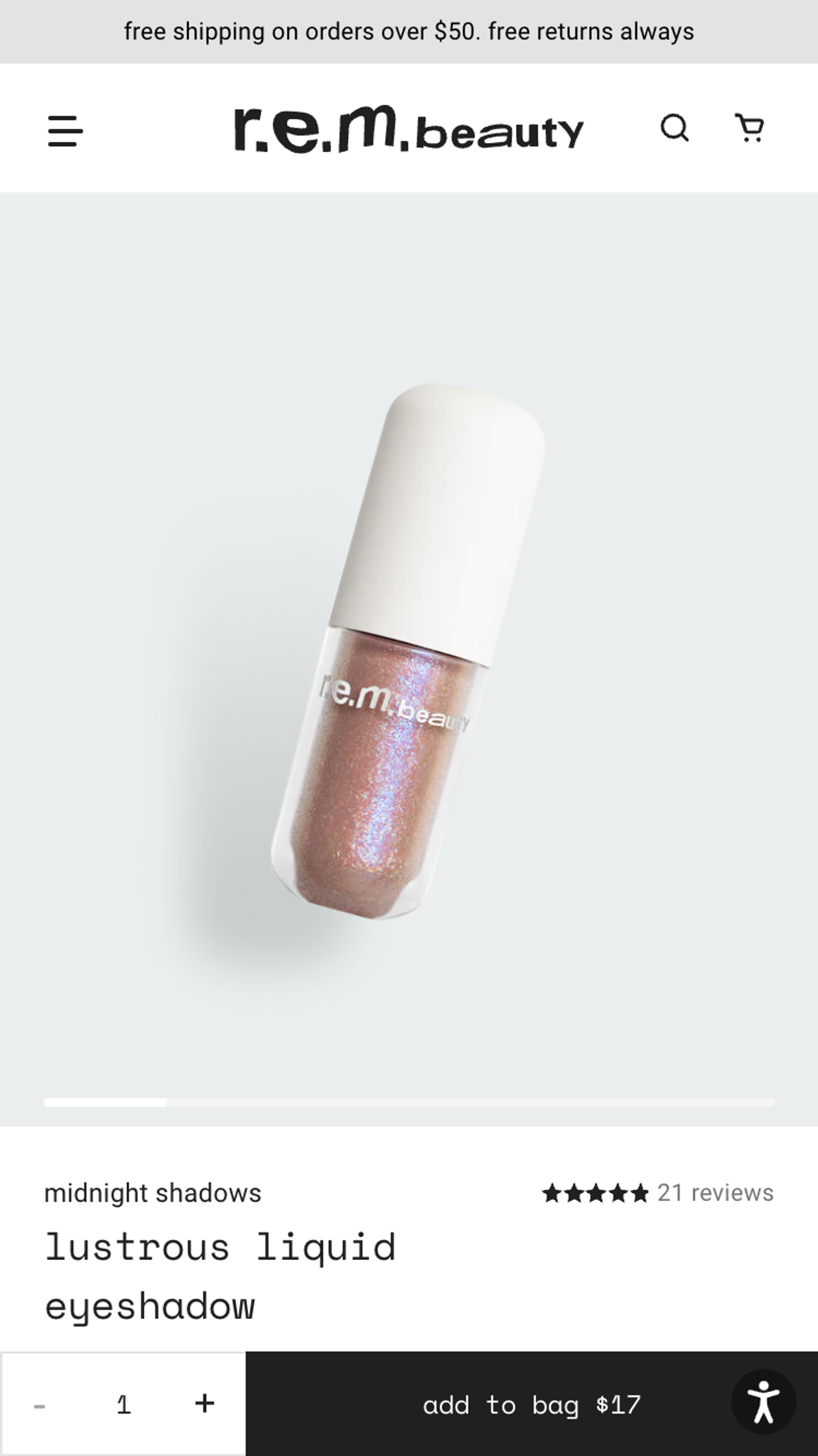 Mobile screenshot of r.e.m. beauty Collection page