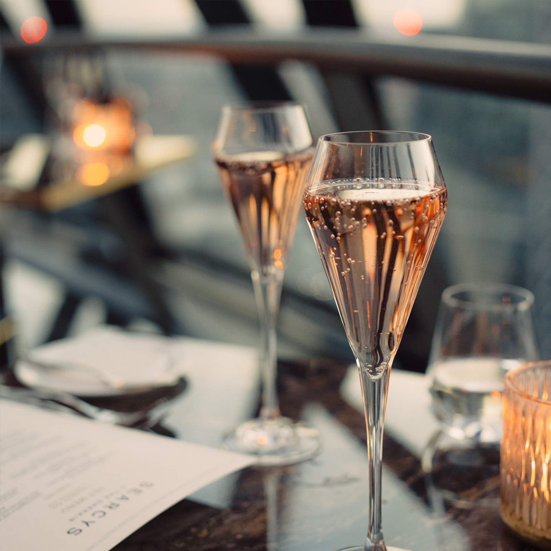 Sparkling rose at Searcys