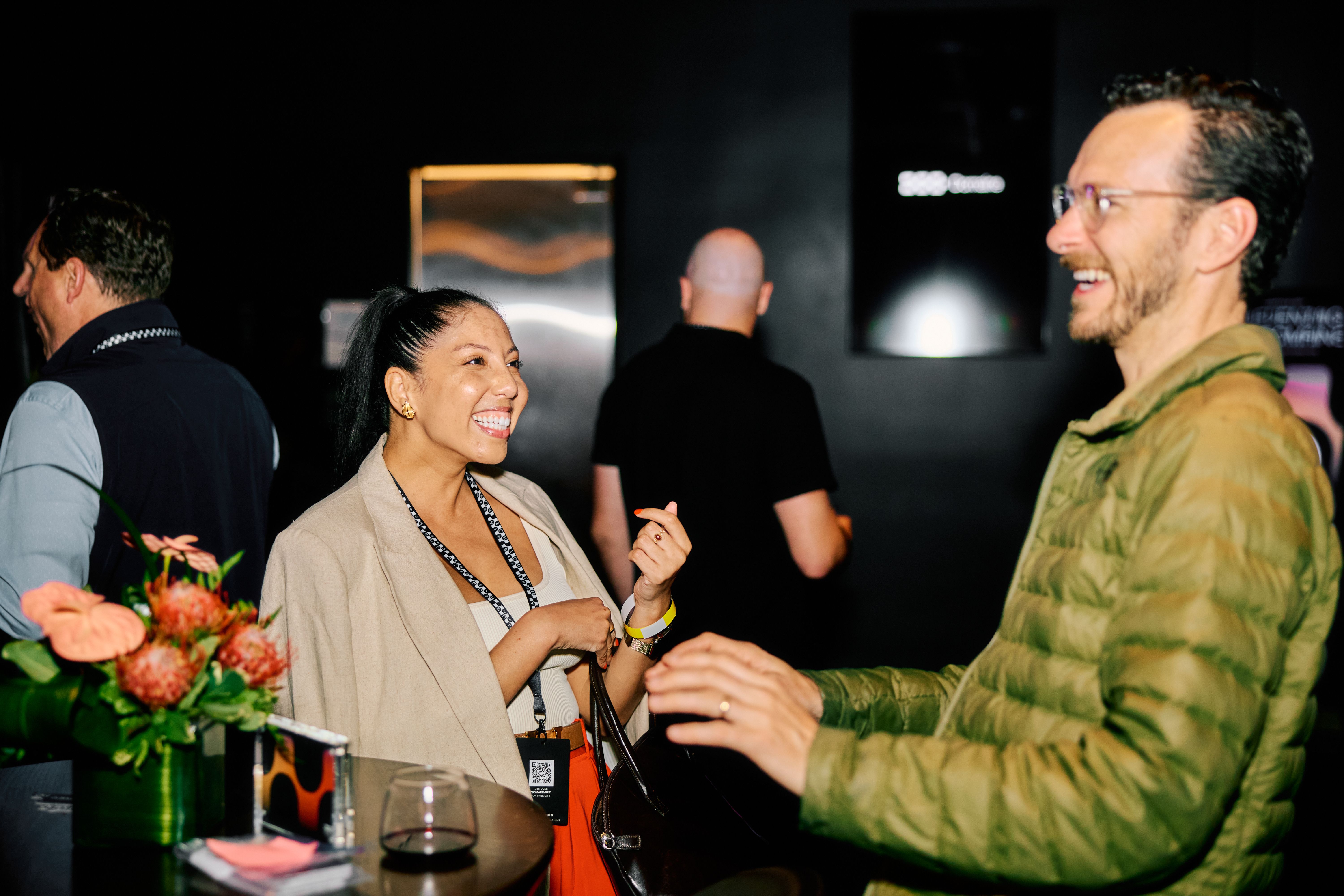 Guests enjoying the event in the Theory Lounge at the Las Vegas Sphere