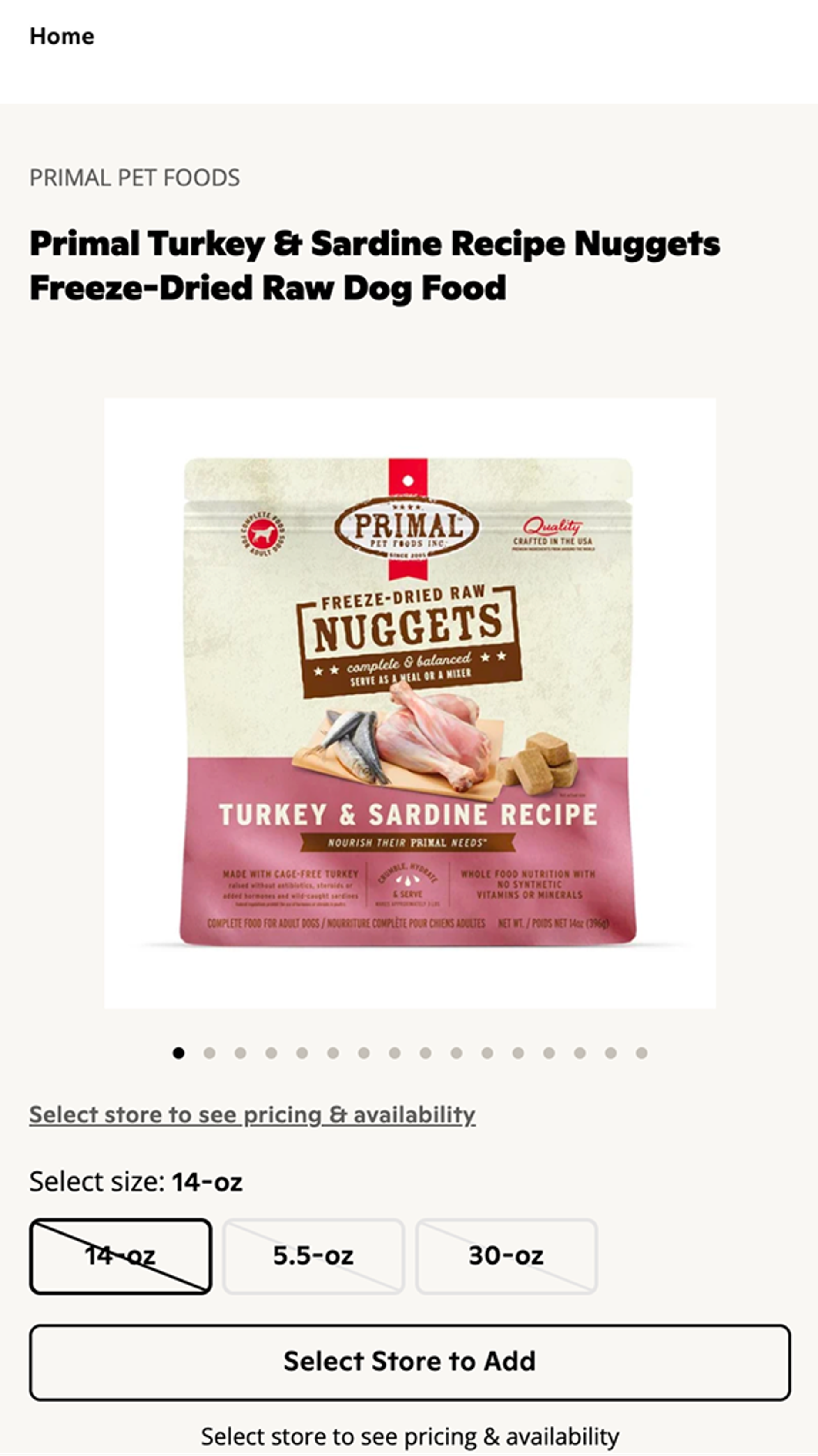 Turkey & Sardine dog food freeze dried