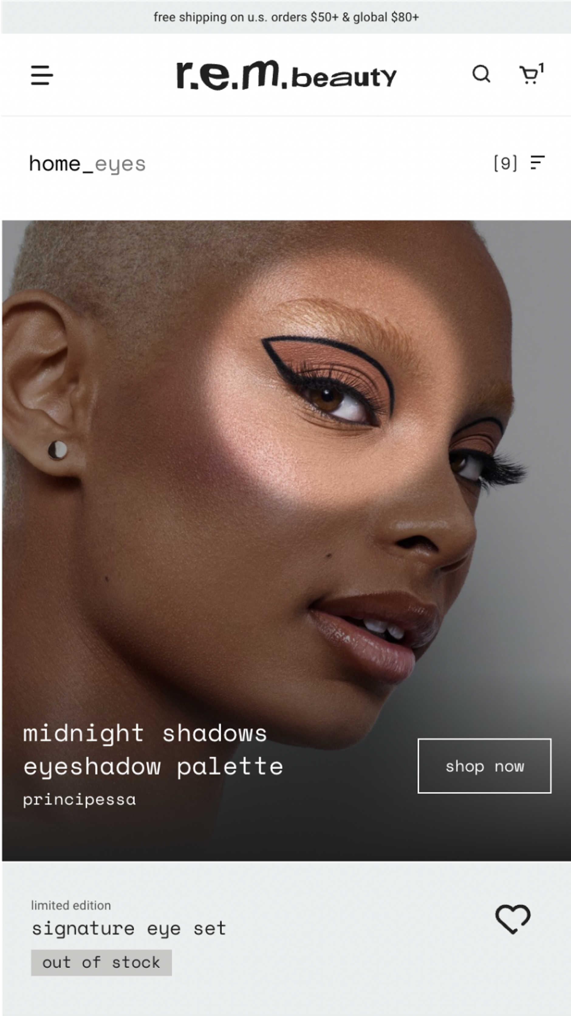 Mobile screenshot of r.e.m.'s eyes collection section