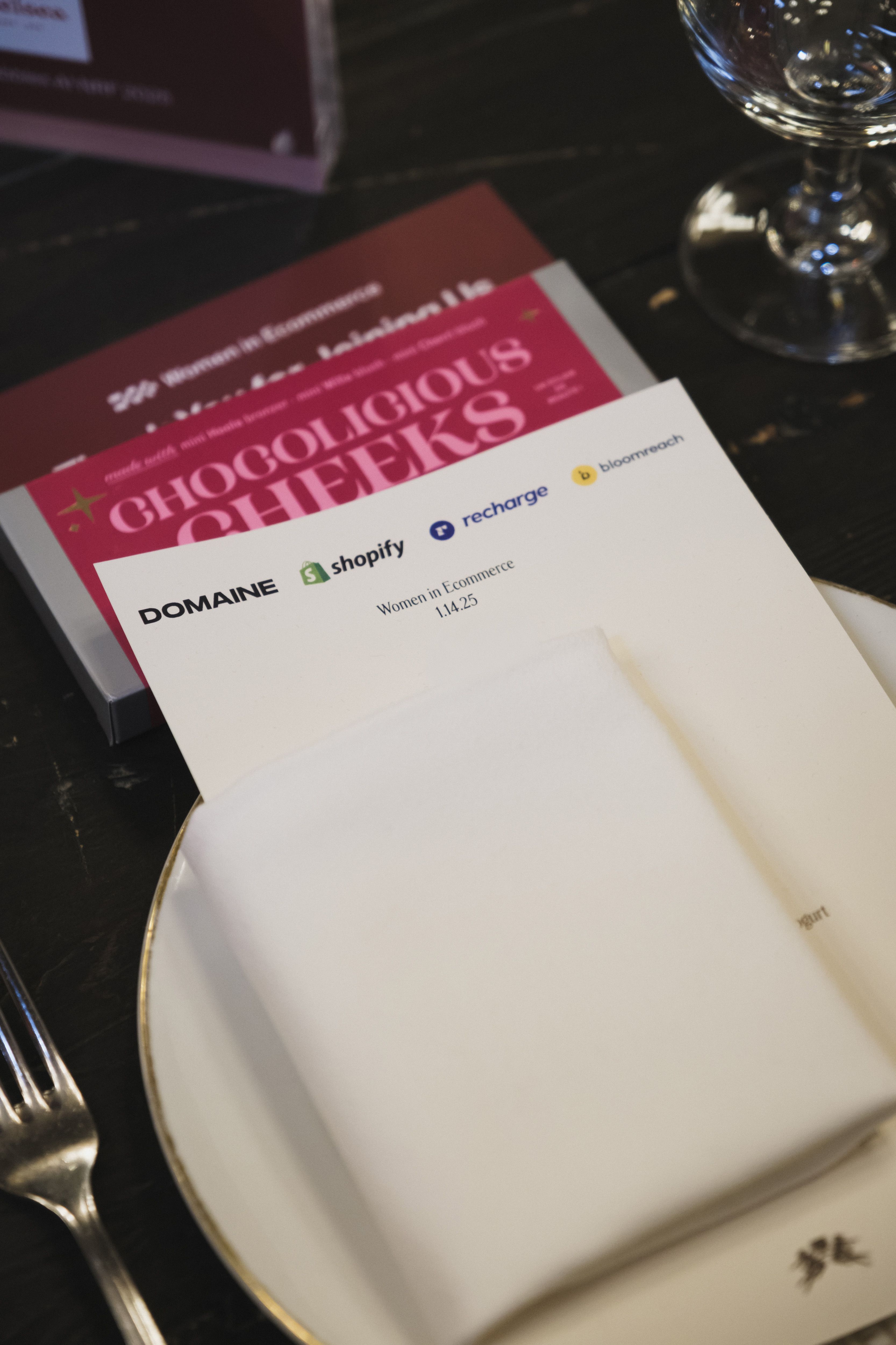 Menu at the Women in Ecommerce brunch