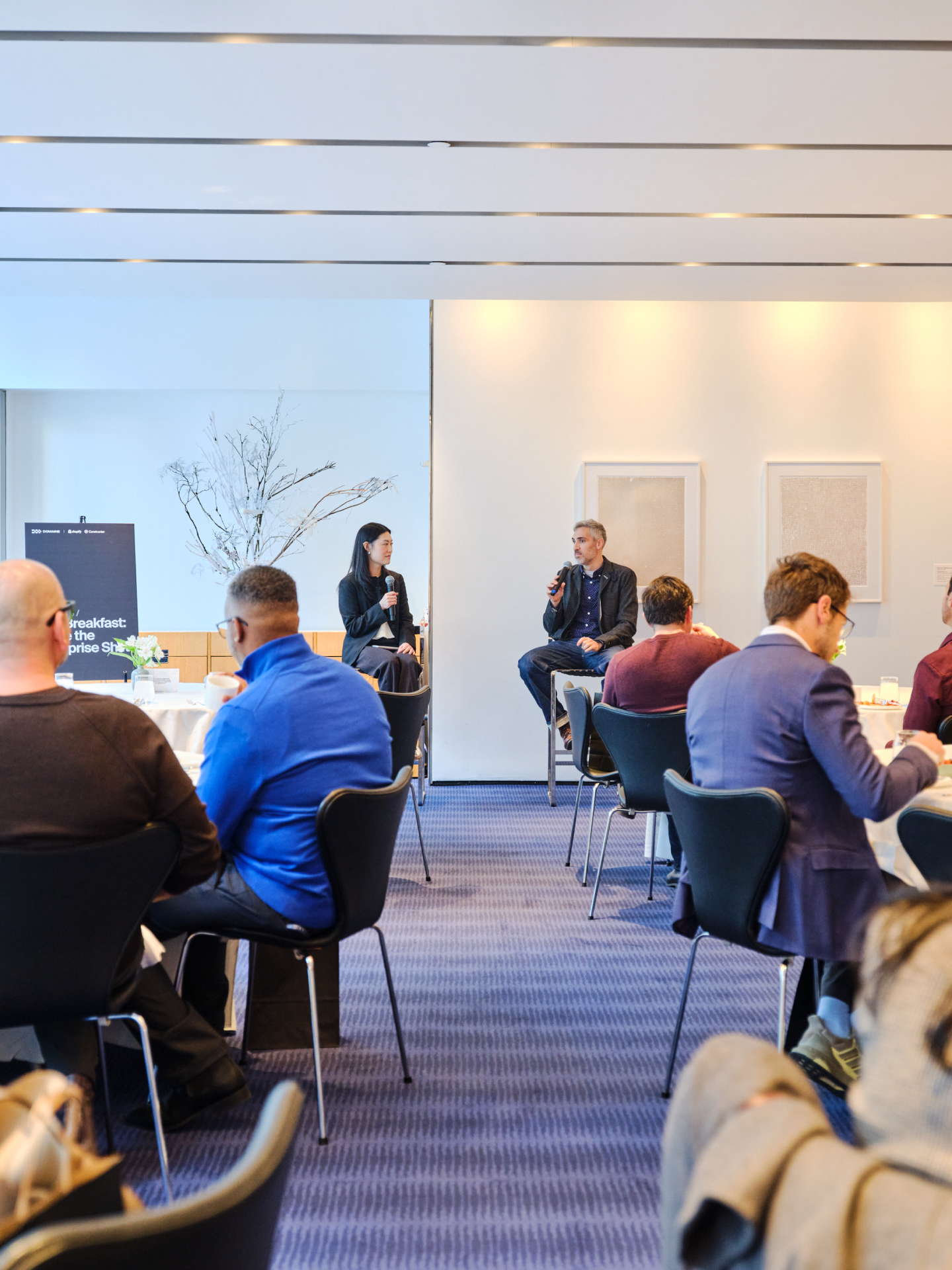 Sandy Jeong and Daniel Pardes on stage during the CTO Breakfast