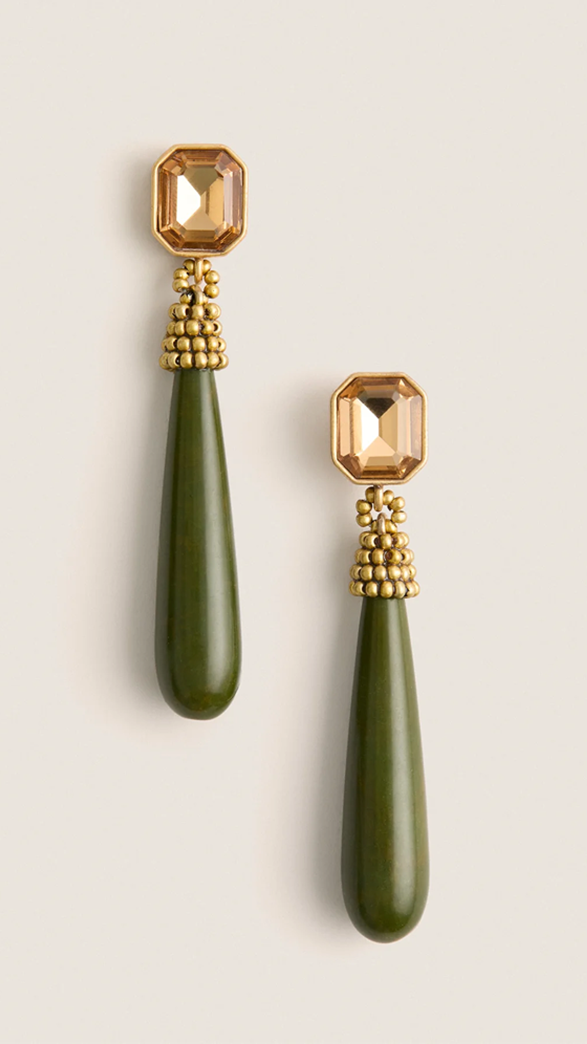 Amber and Sage Drop Earrings