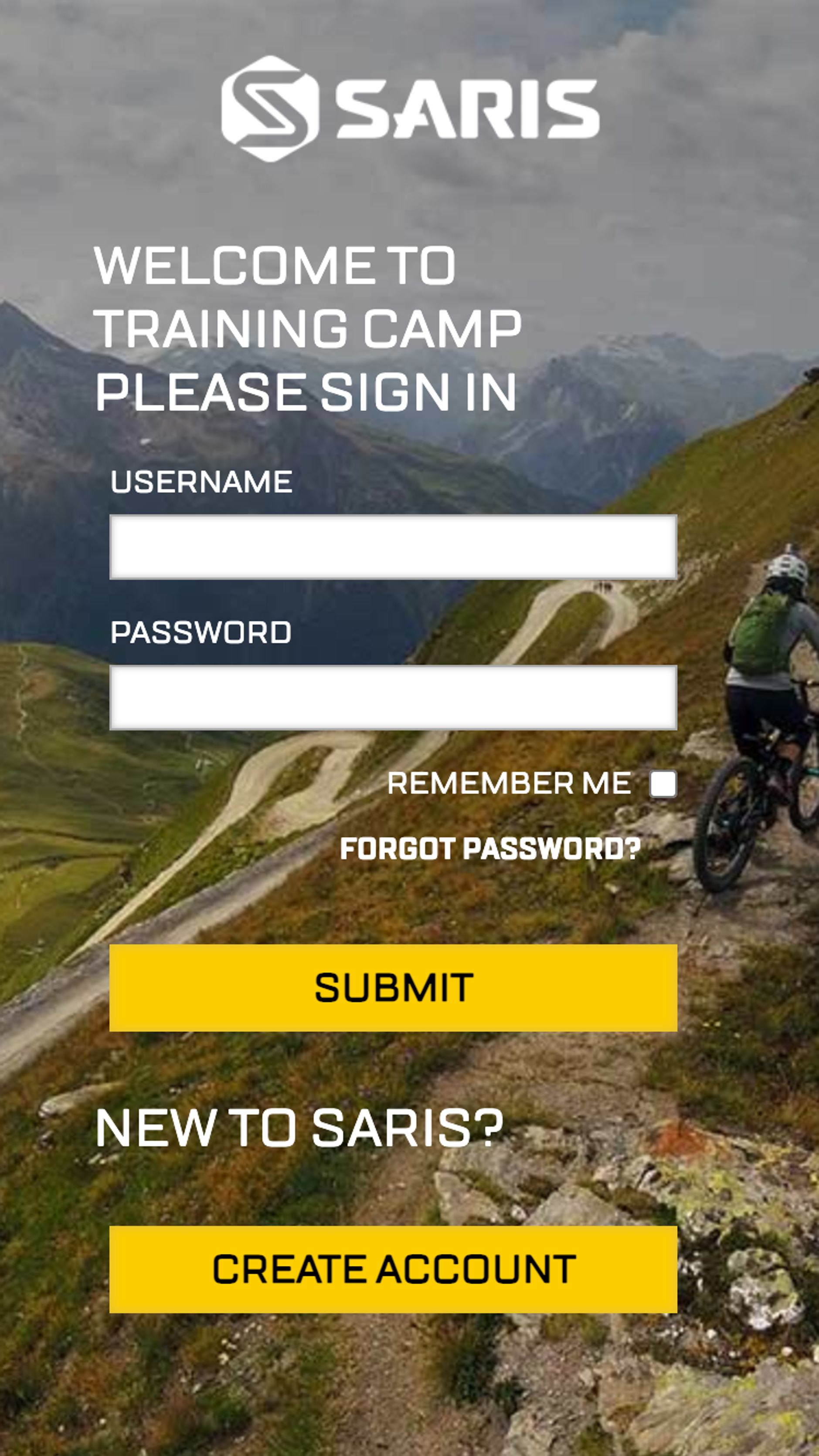 Mobile screenshot of Saris training camp program