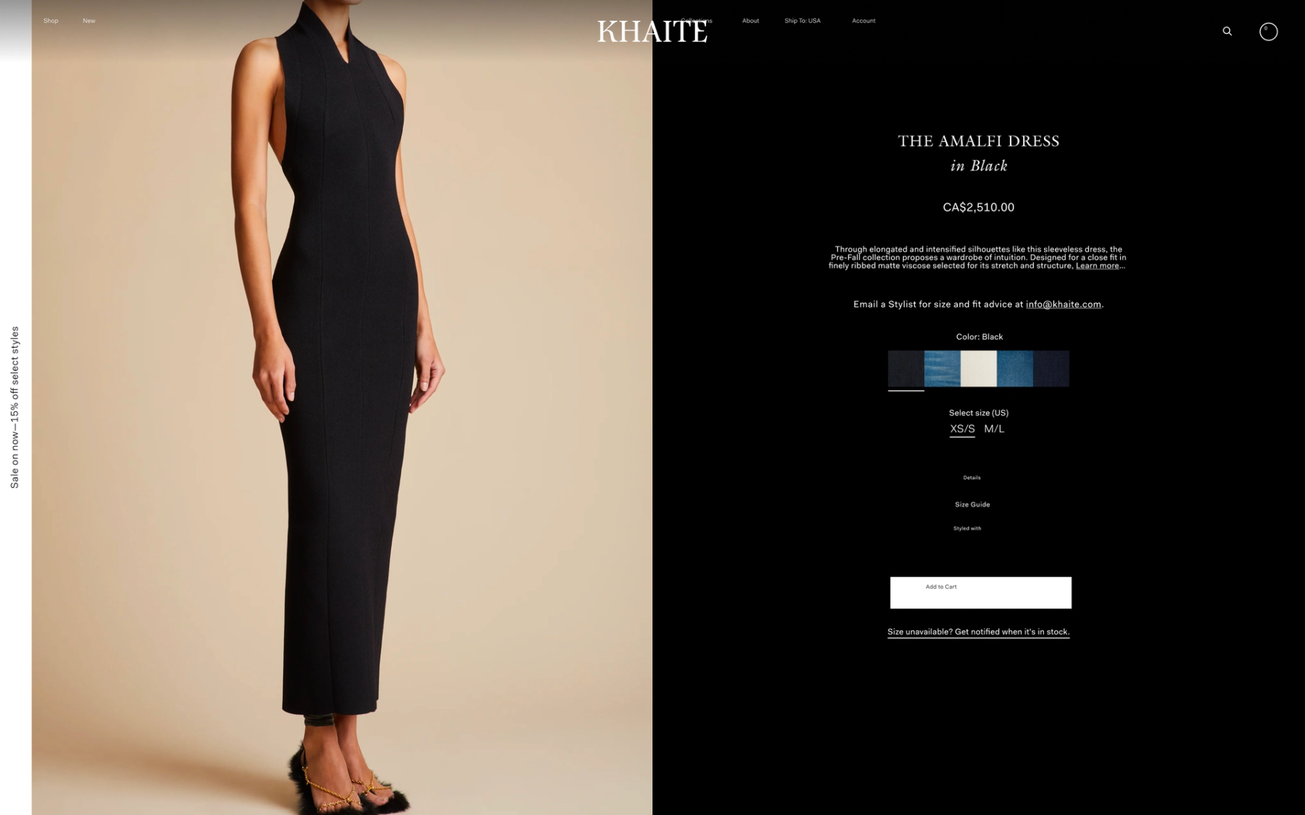 Desktop screenshot of Khaite's PDP