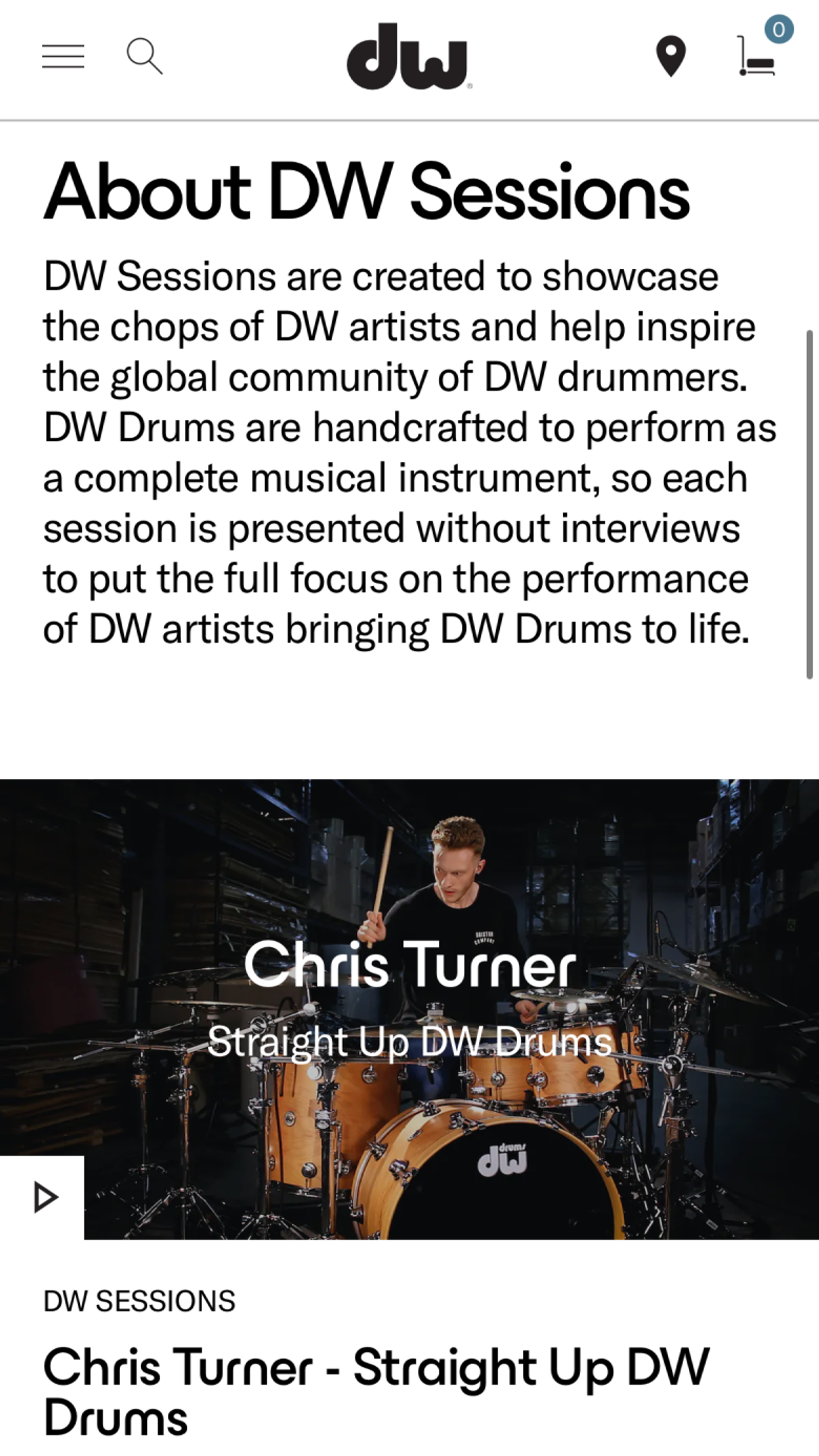 Mobile screenshot of DW Drums sessions blog