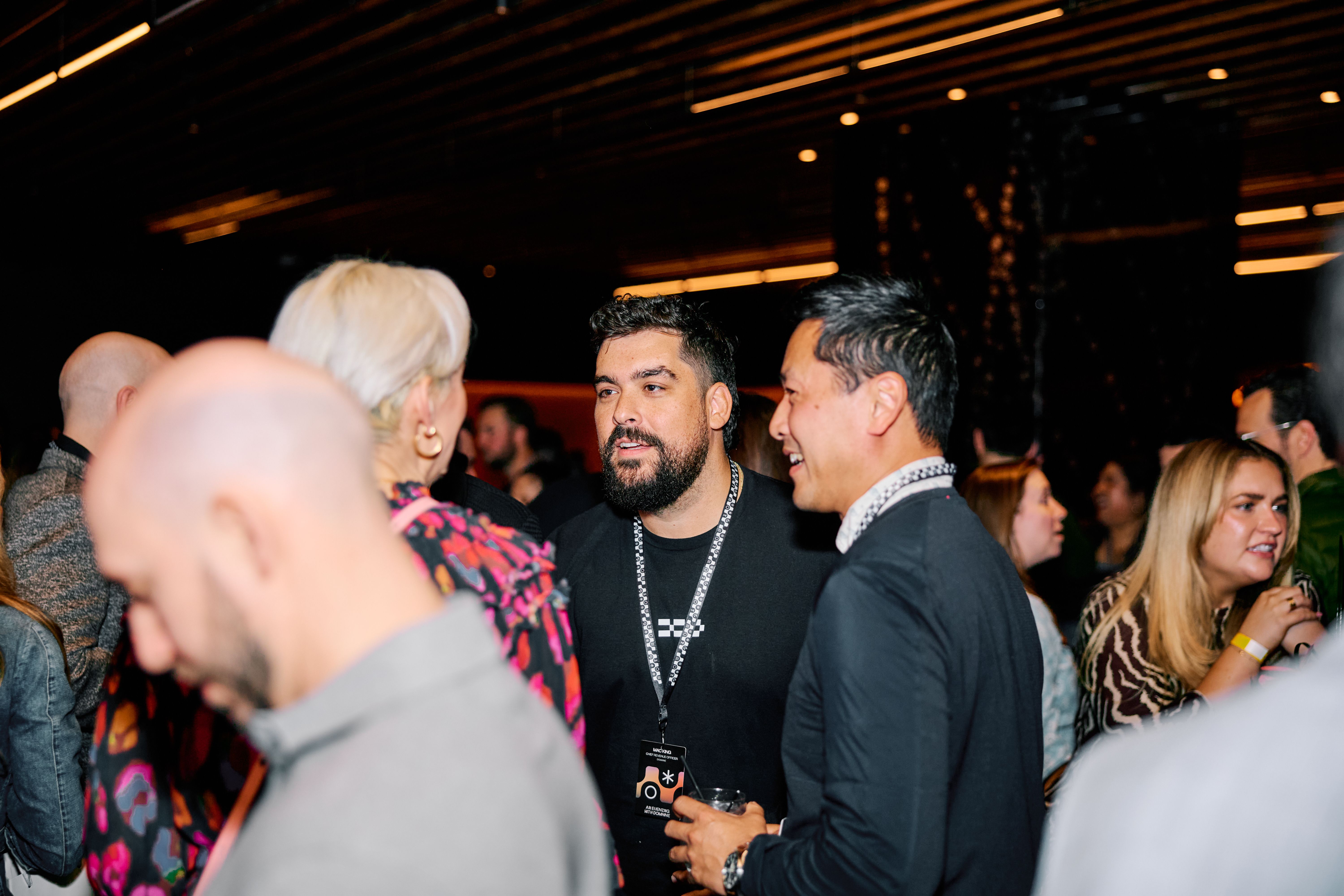 Guests enjoying the event in the Theory Lounge of the Las Vegas Sphere