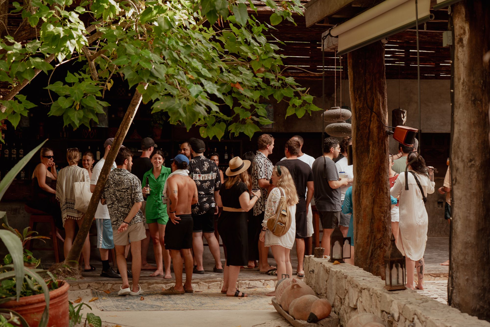 Domaine team at the resort bar