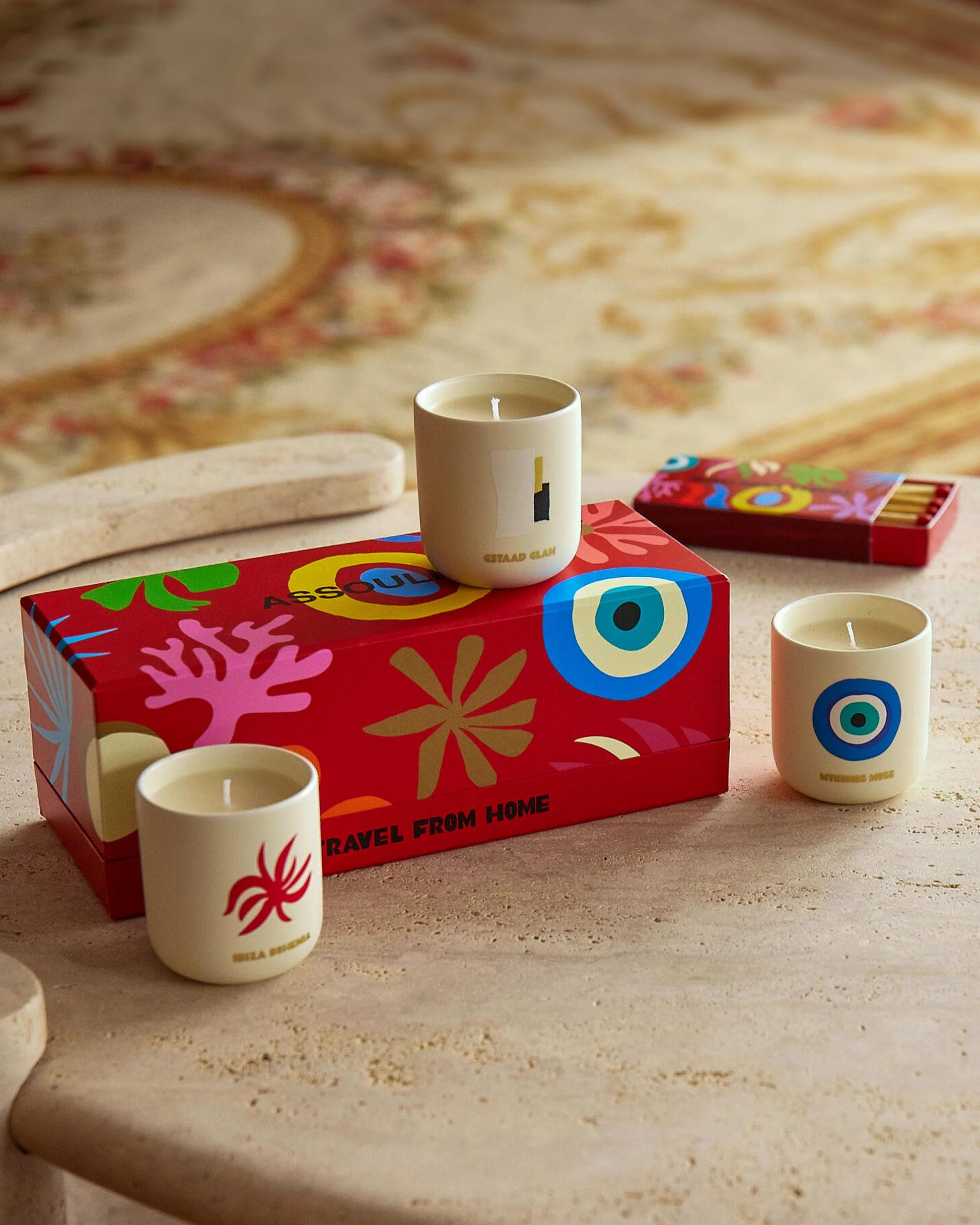 Set of Assouline's travel candles