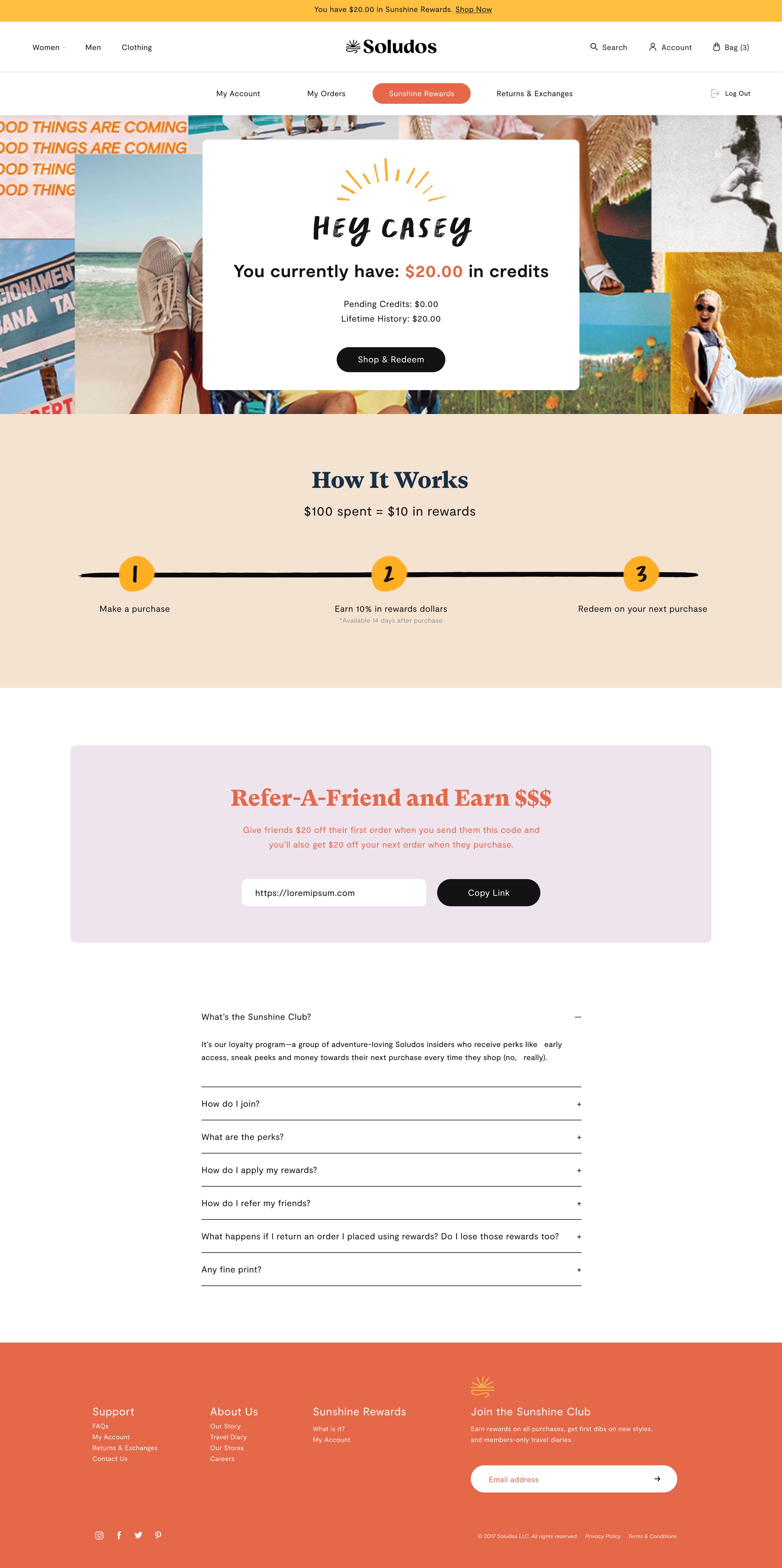 Sunshine Signup Desktop Page