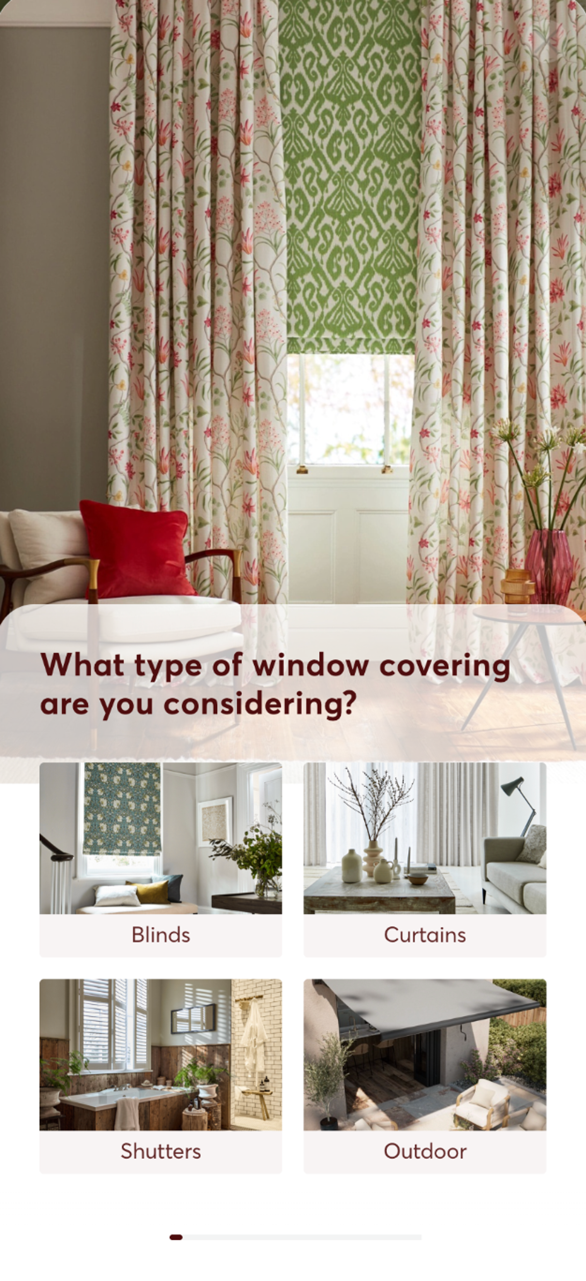 Quiz Blinds2go to get the right window covering