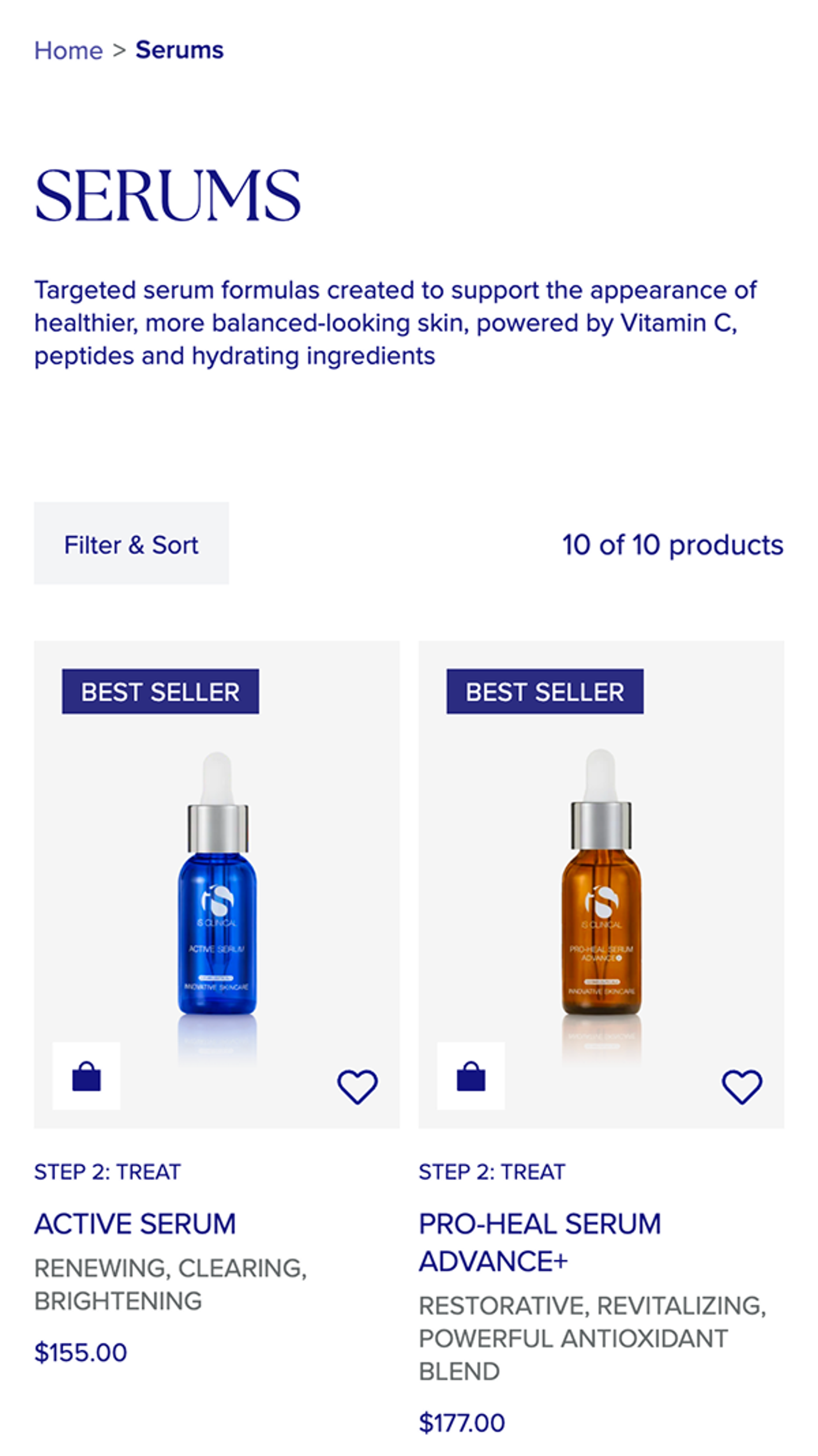 Serums available at iS Clinical