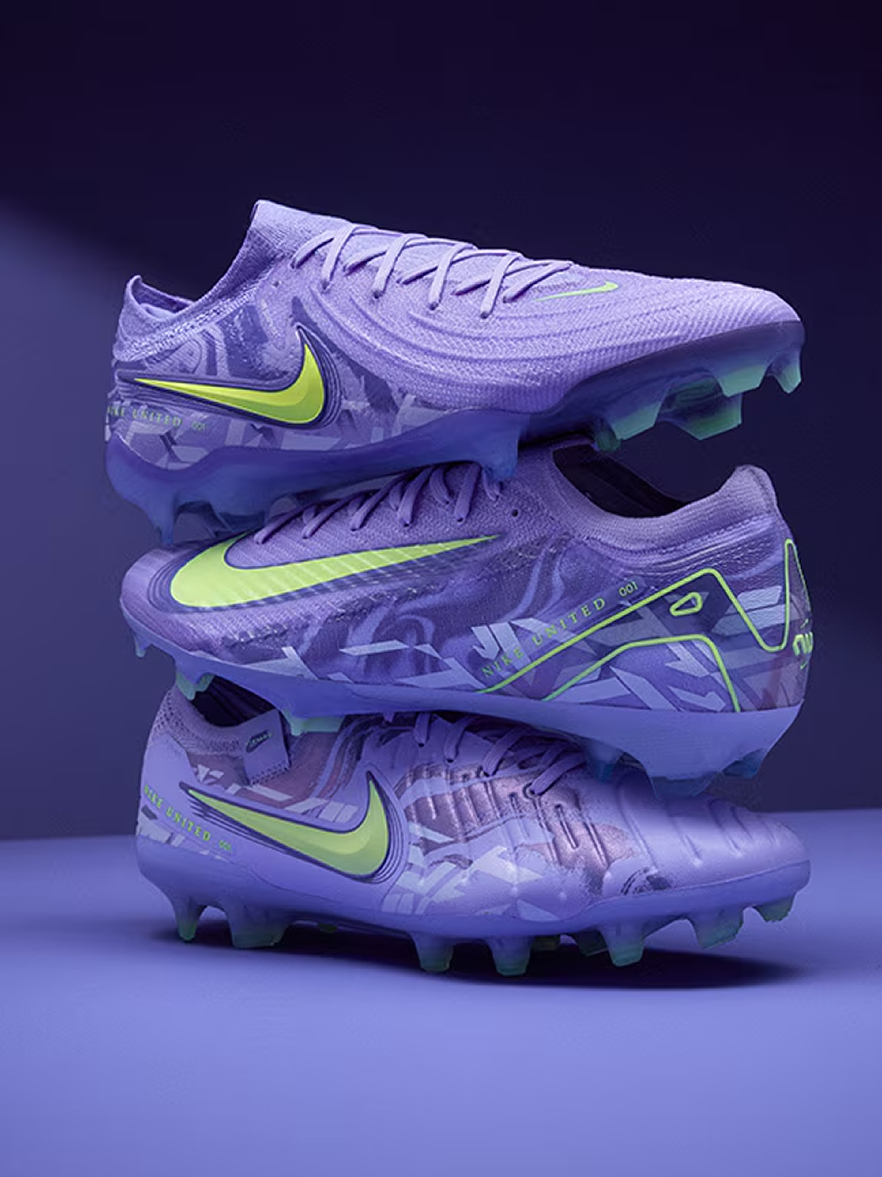Purple football shoes