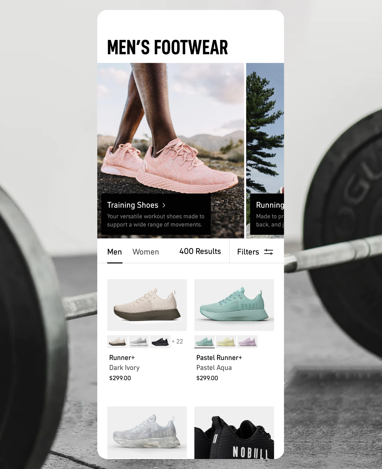 Nobull sections on mobile