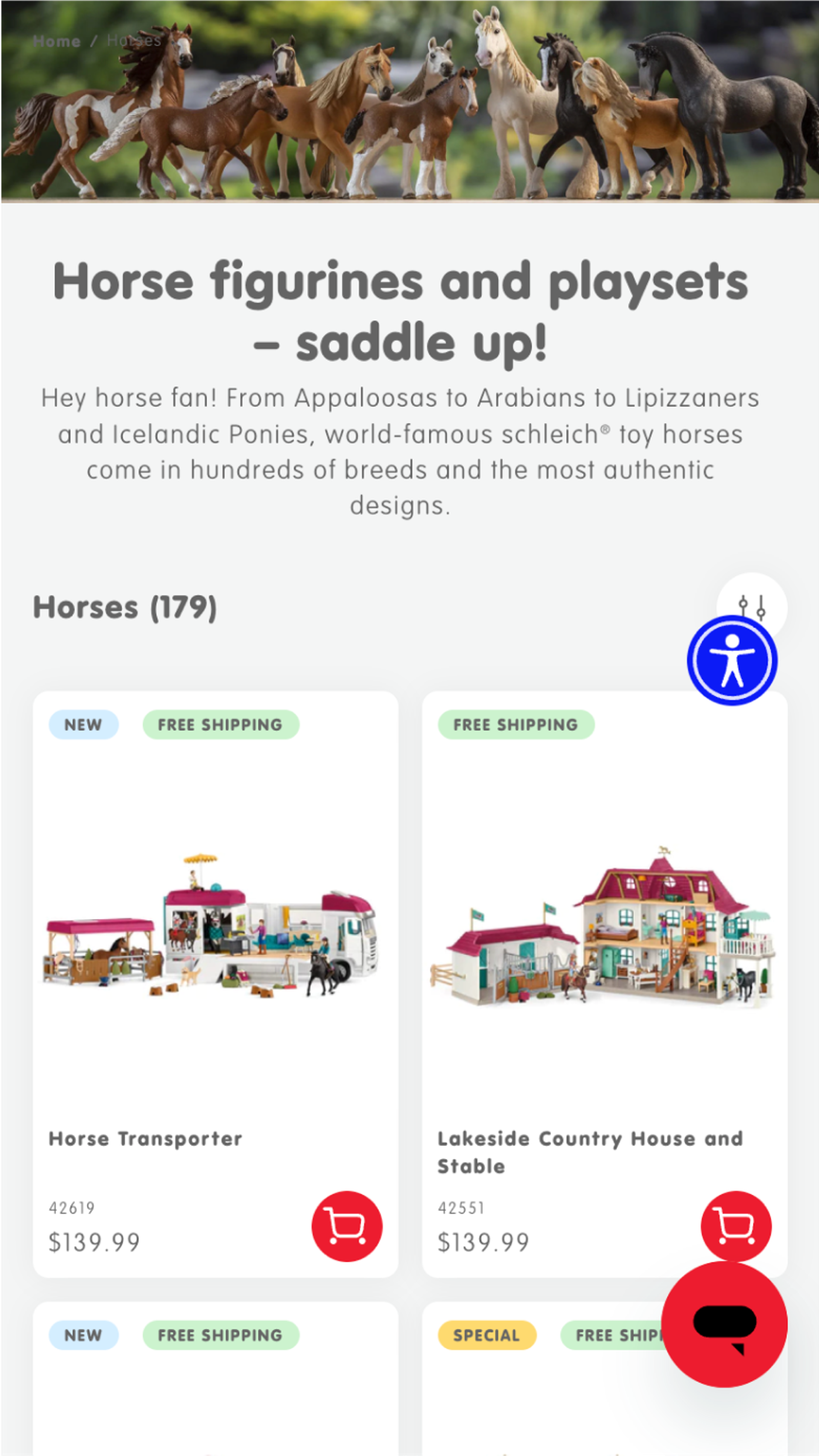 Mobile screenshot of Schleich's PLP