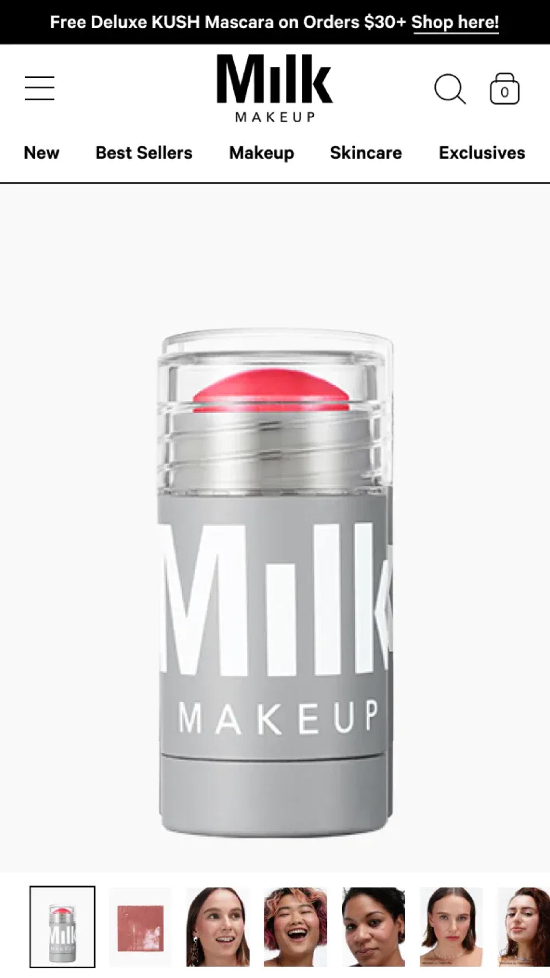 Mobile screenshot of Milk's PDP image gallery