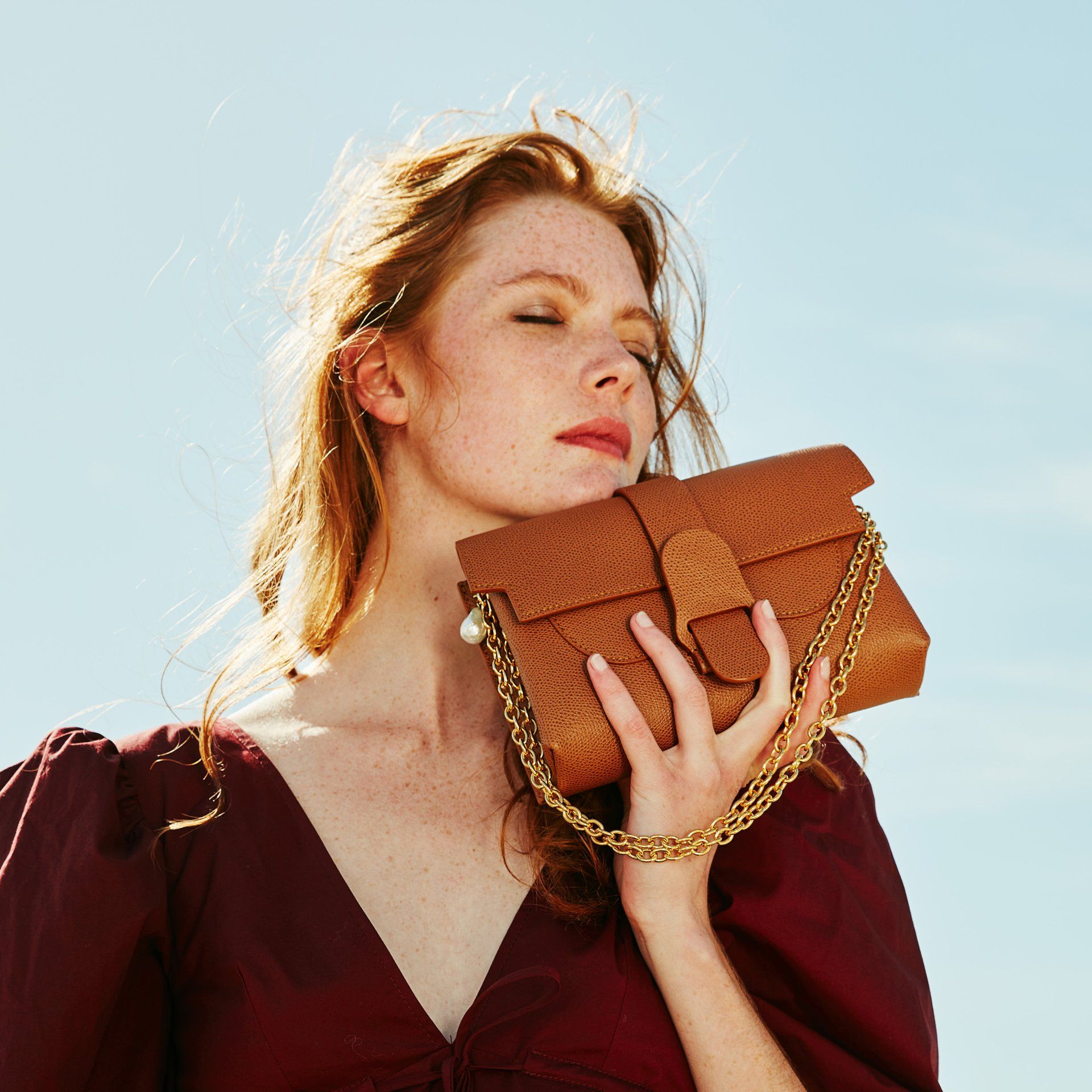 Model with Brown Bag