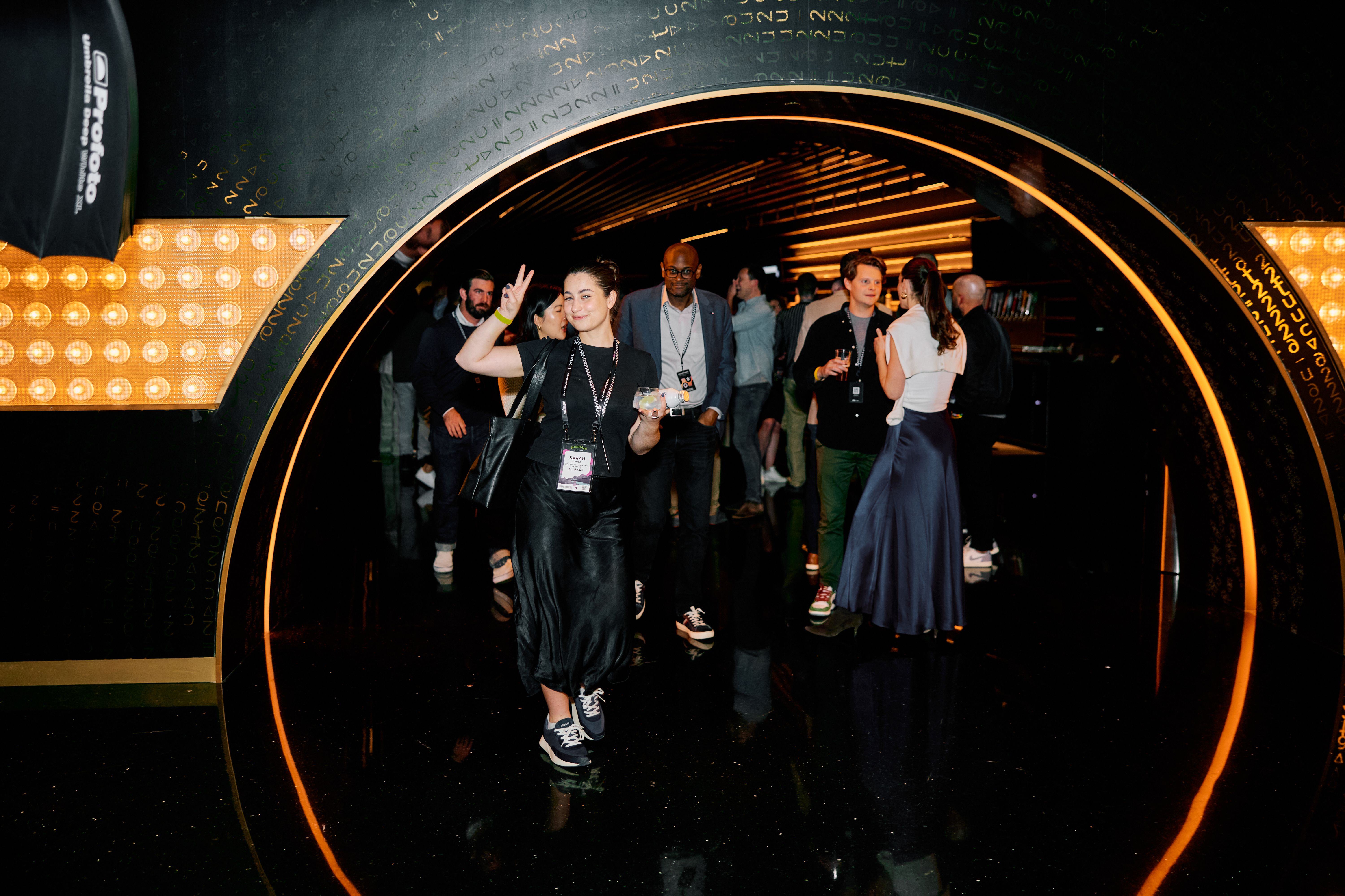 Guests enjoying the event in the Theory Lounge of the Las Vegas Sphere