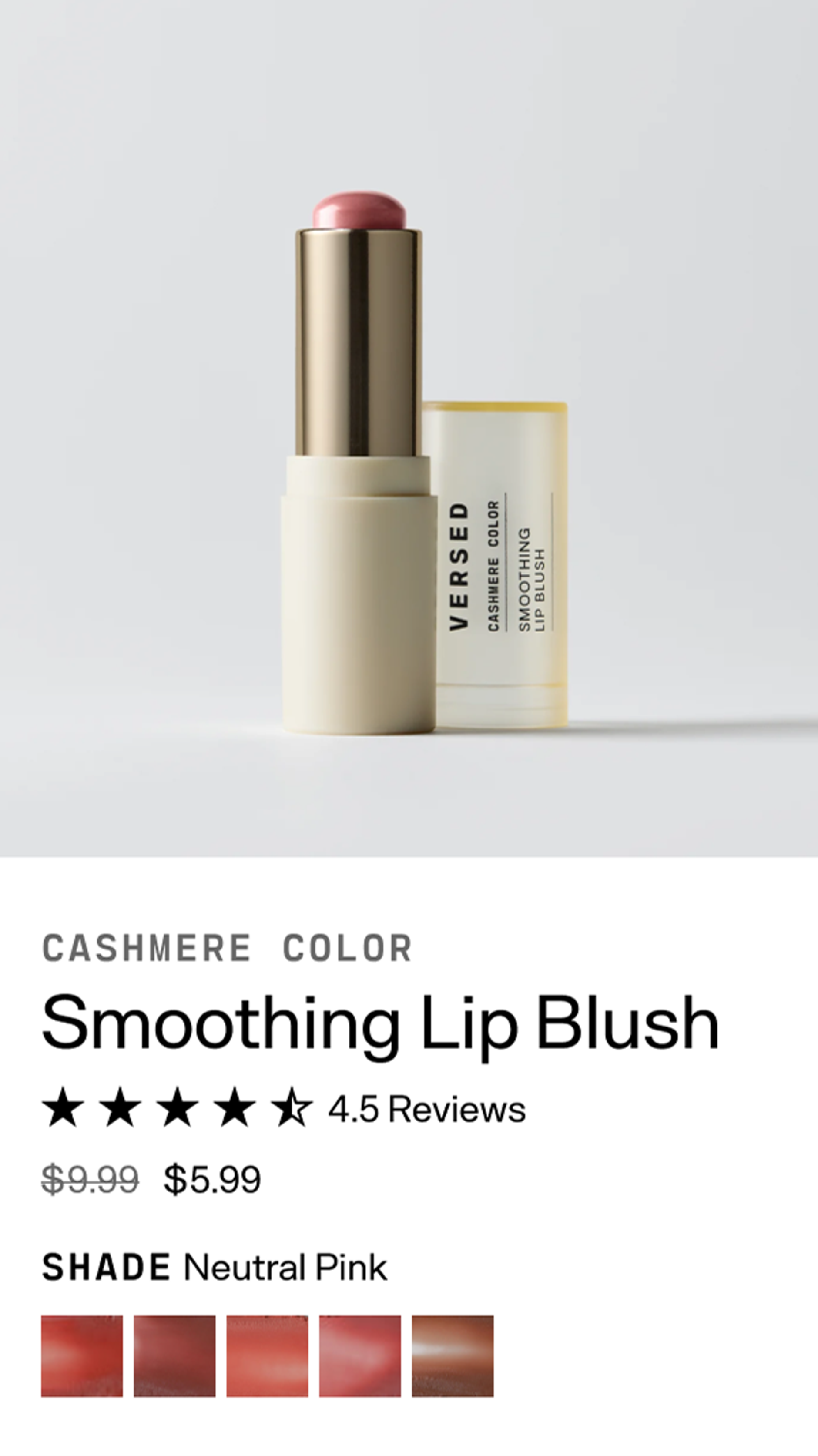 Mobile Screenshot of Versed Product Details Page