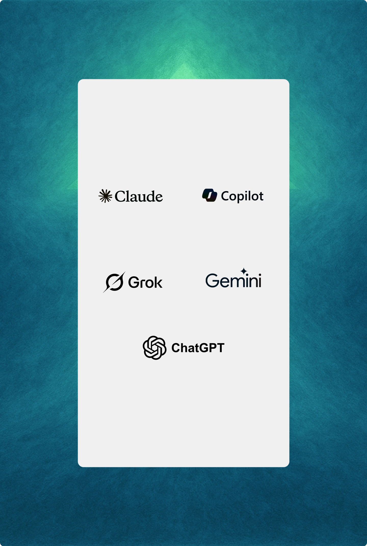 Gray square with floating logos of AI Agents over abstract background