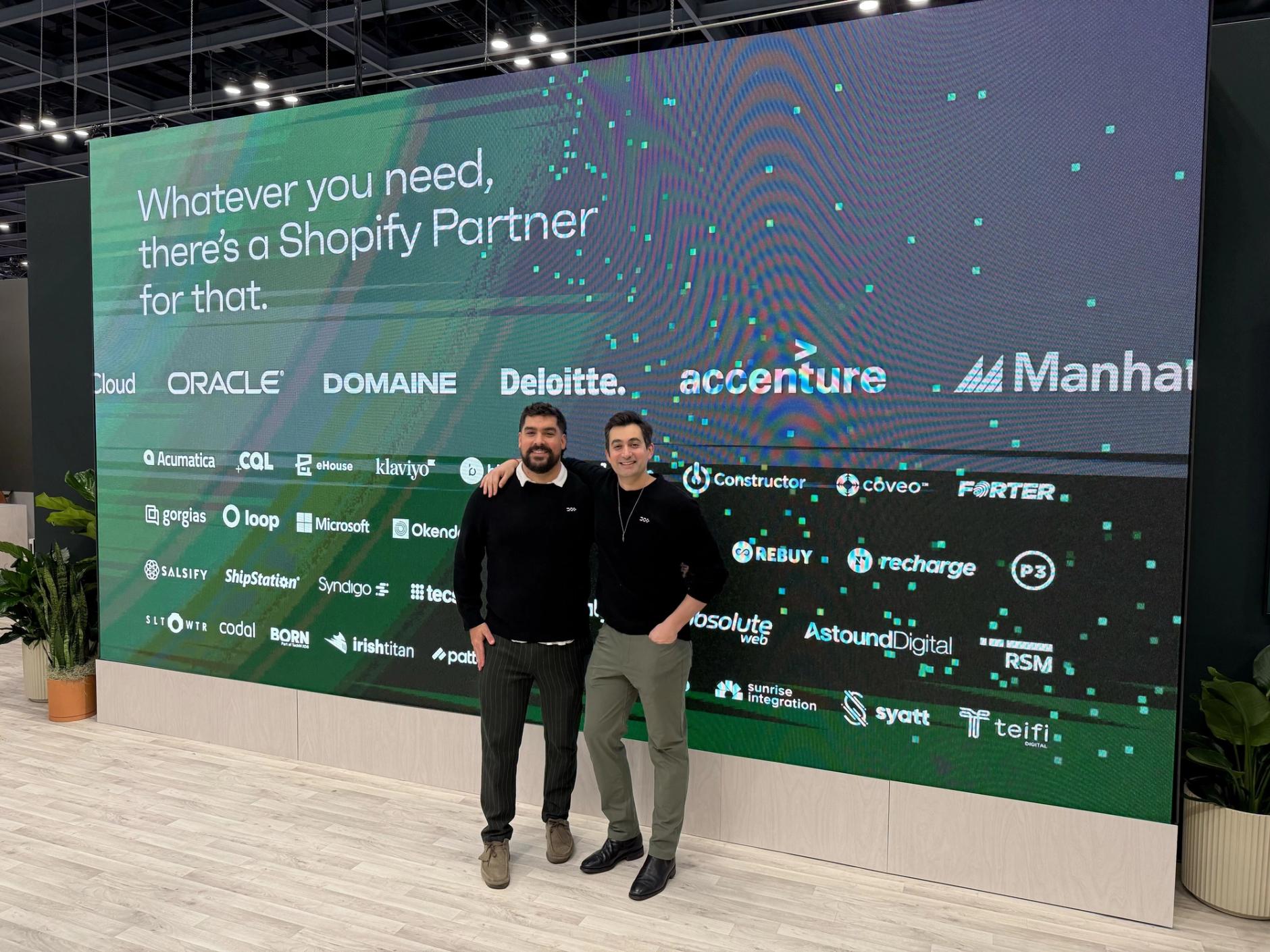 Mac and Max at the Shopify booth at NRF '25