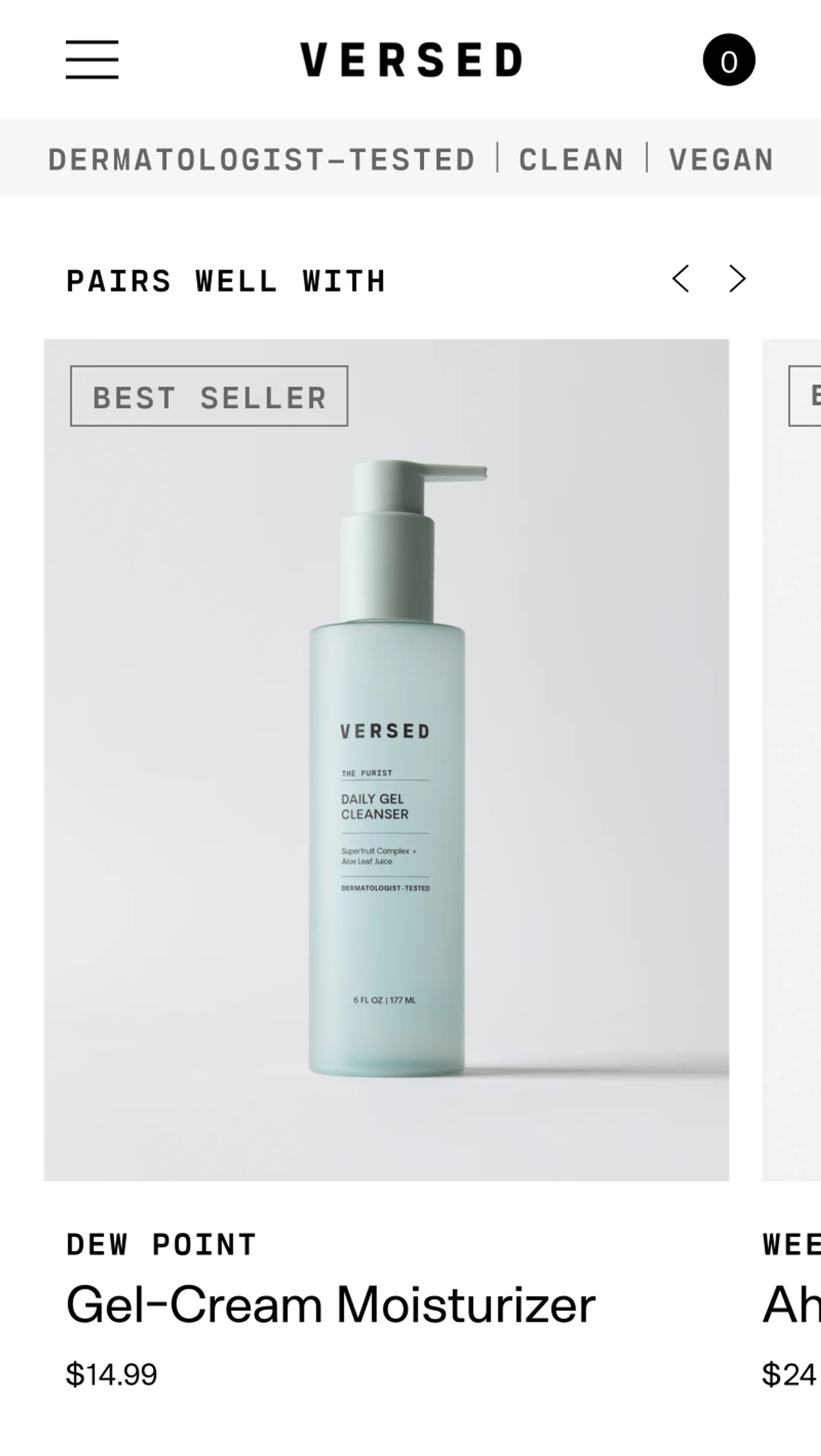 Mobile Screenshot of Versed Homepage