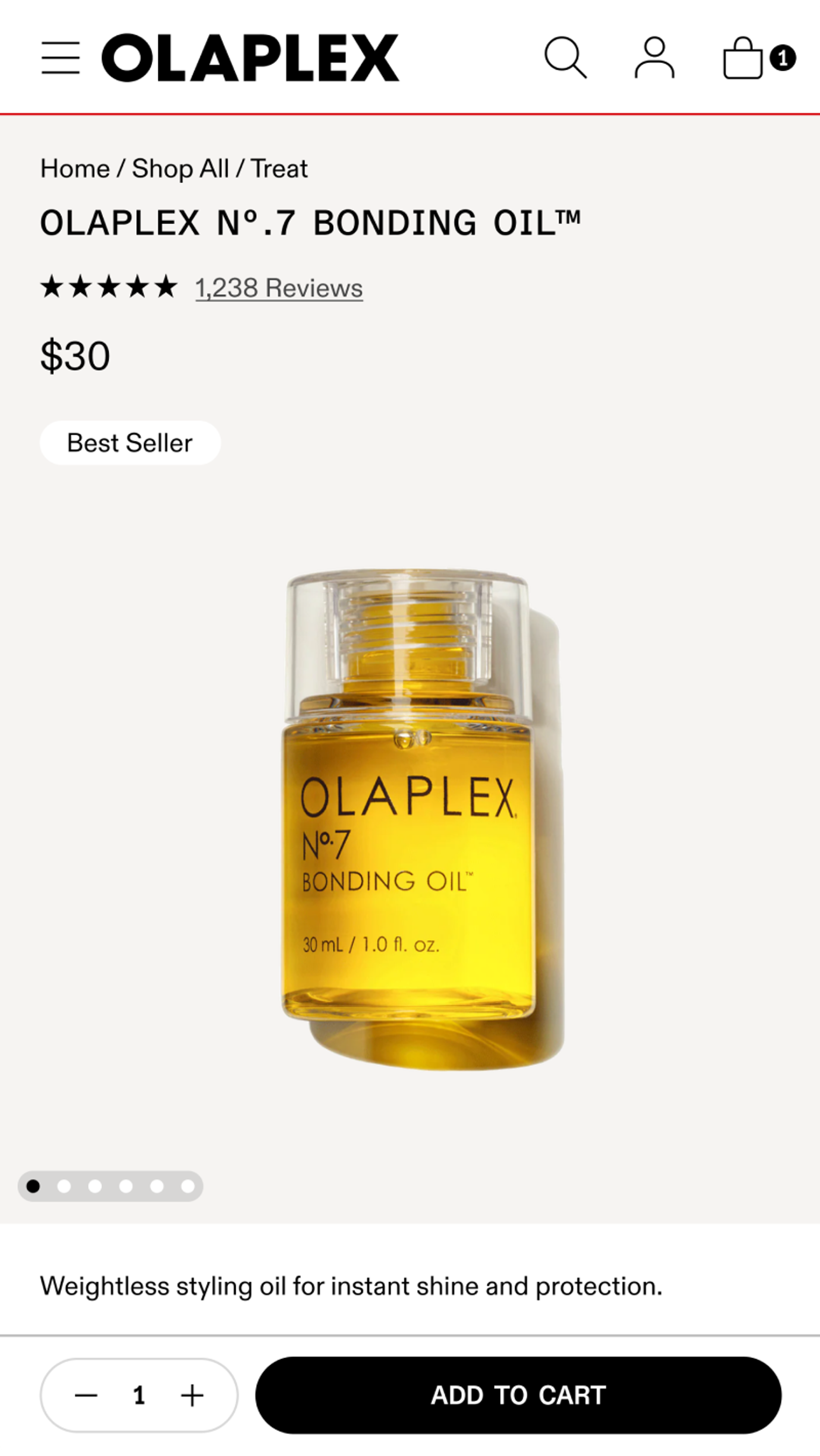 Olaplex Mobile Product Page