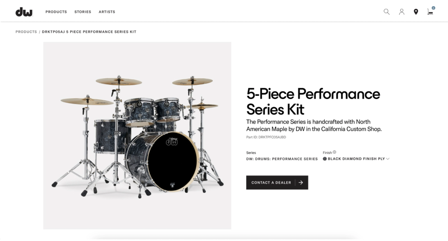 Desktop screenshot of DW Drums PDP