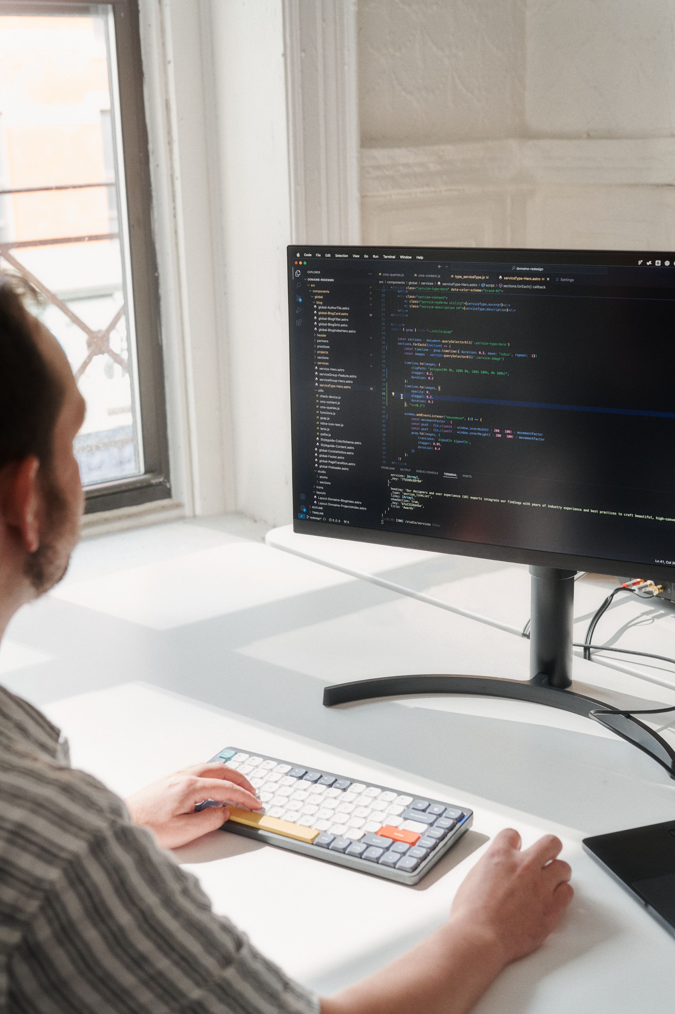 Trey working at desk