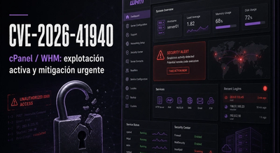CVE-2026-41940 en cPanel / WHM: explotación activa, riesgo crítico y mitigación urgente