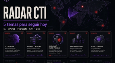 IA ofensiva, cPanel explotado, Patch Tuesday, SAP crítico y Exim bajo la lupa.