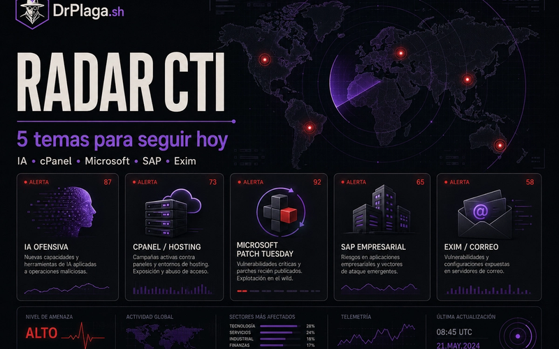 IA ofensiva, cPanel explotado, Patch Tuesday, SAP crítico y Exim bajo la lupa.