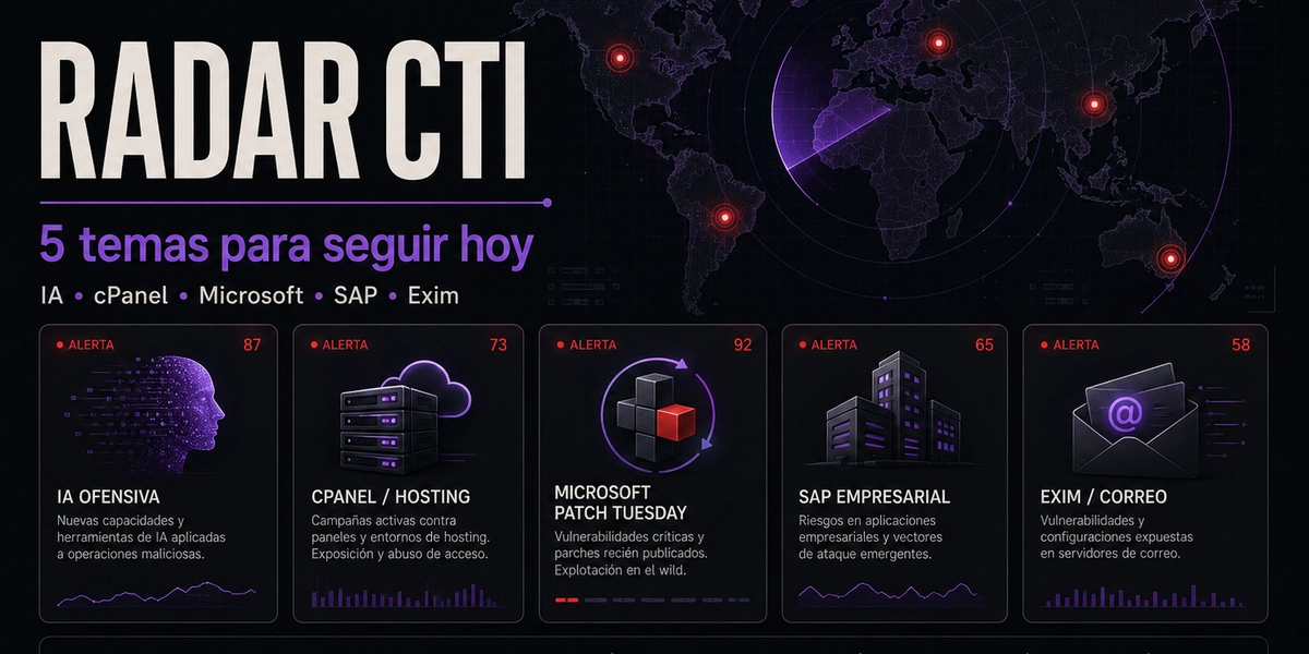 IA ofensiva, cPanel explotado, Patch Tuesday, SAP crítico y Exim bajo la lupa.