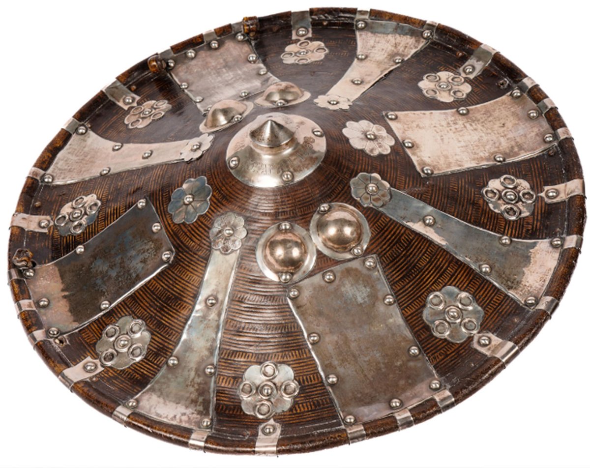 The shield, whose central boss is inscribed "Magdala 13th April 1868”, had been put up for auction with an estimate of £800-£1,200 Anderson & Garland