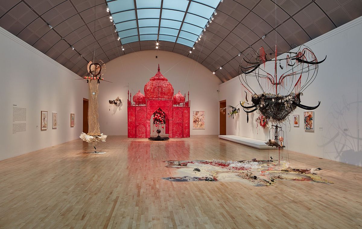 An installation view of Rina Banerjee: Make Me a Summary of the World at the San Jose Museum of Art JKA Photography