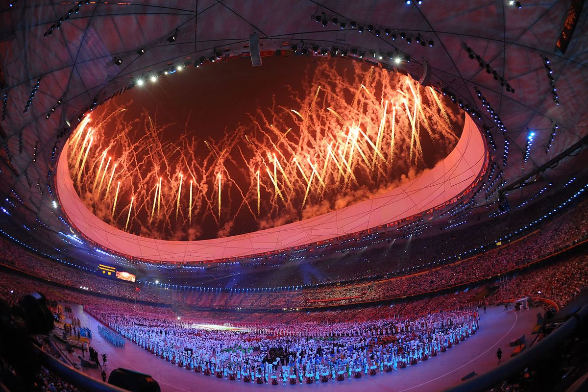 Part of Cai Guo-Qiang’s display at the opening ceremony of the 2008 Olympics in Beijing, China 