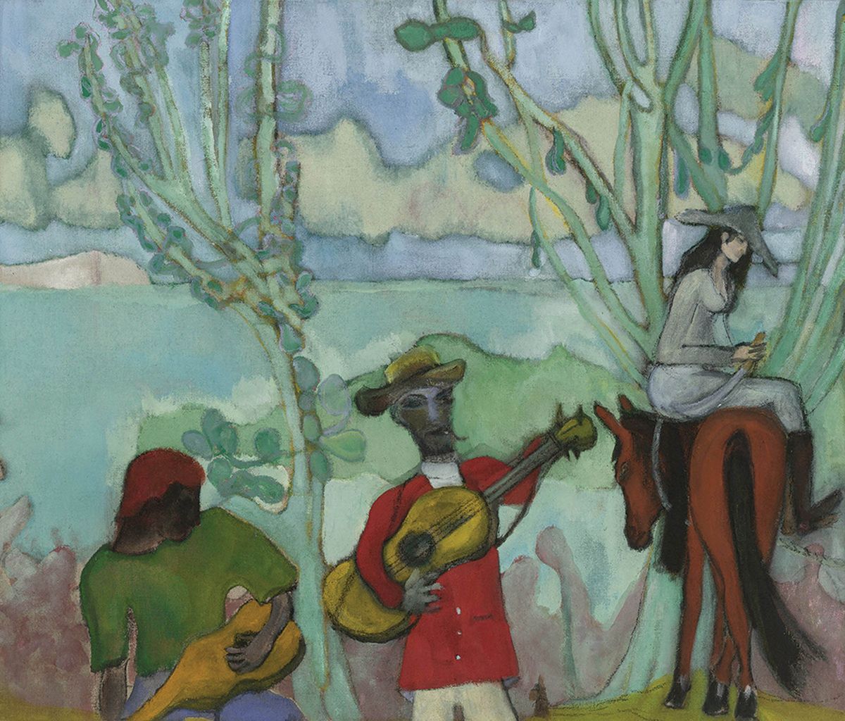 Peter Doig’s Music (2 Trees, 2019) © Peter Doig. All Rights Reserved, DACS 2019. Courtesy Michael Werner Gallery, New York and London.